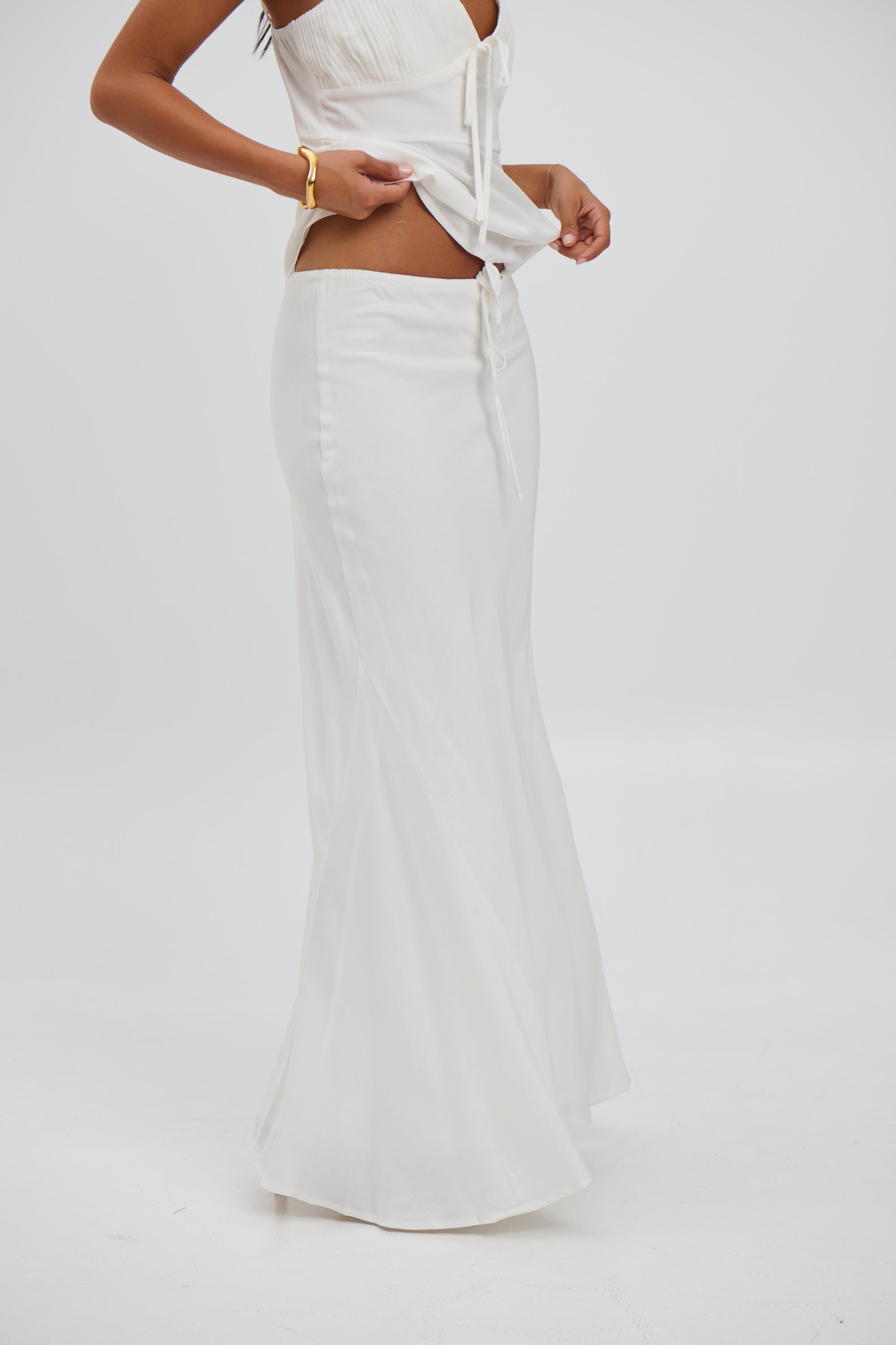 Avalon Maxi Skirt White - FINAL SALE