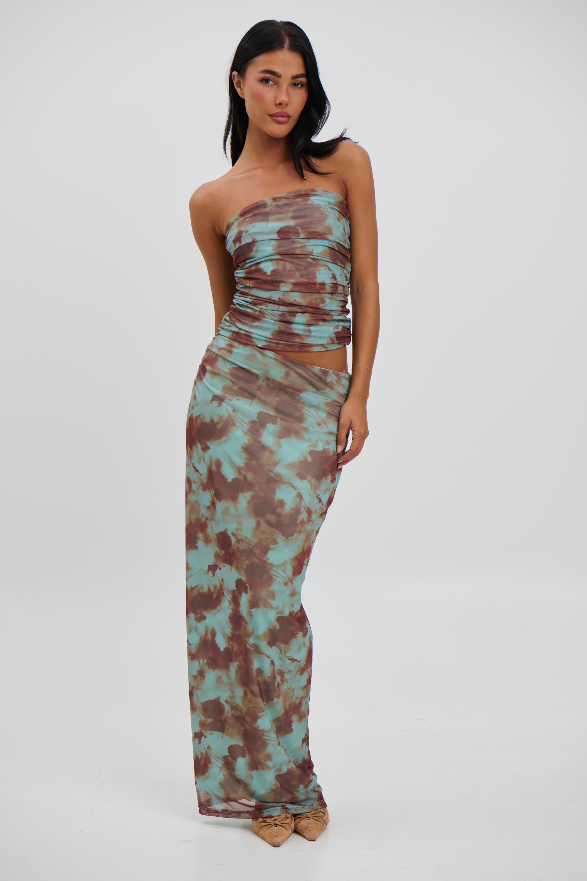 Lindy Skirt Green/Brown- FINAL SALE