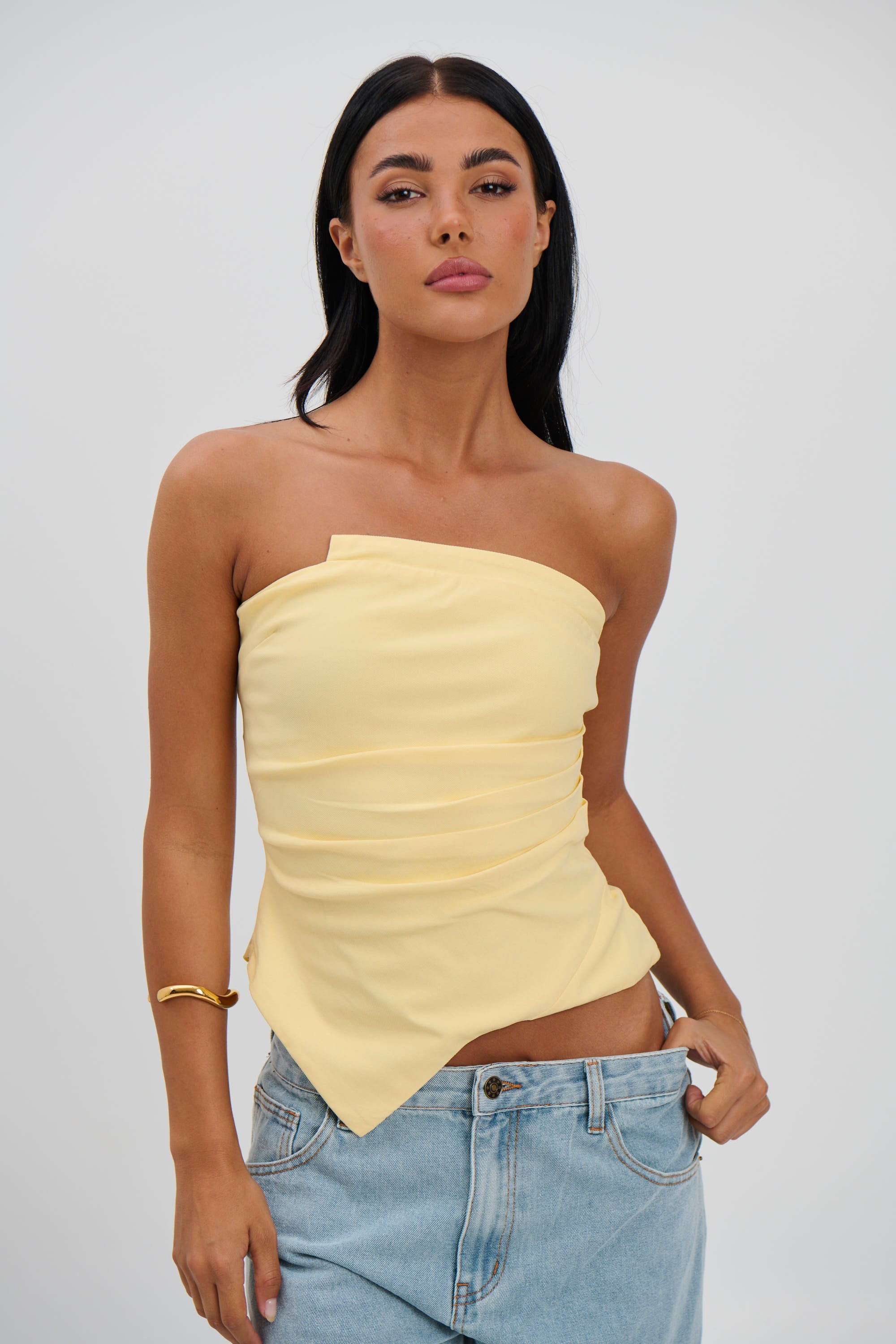 Lou Lou Strapless Top Lemon