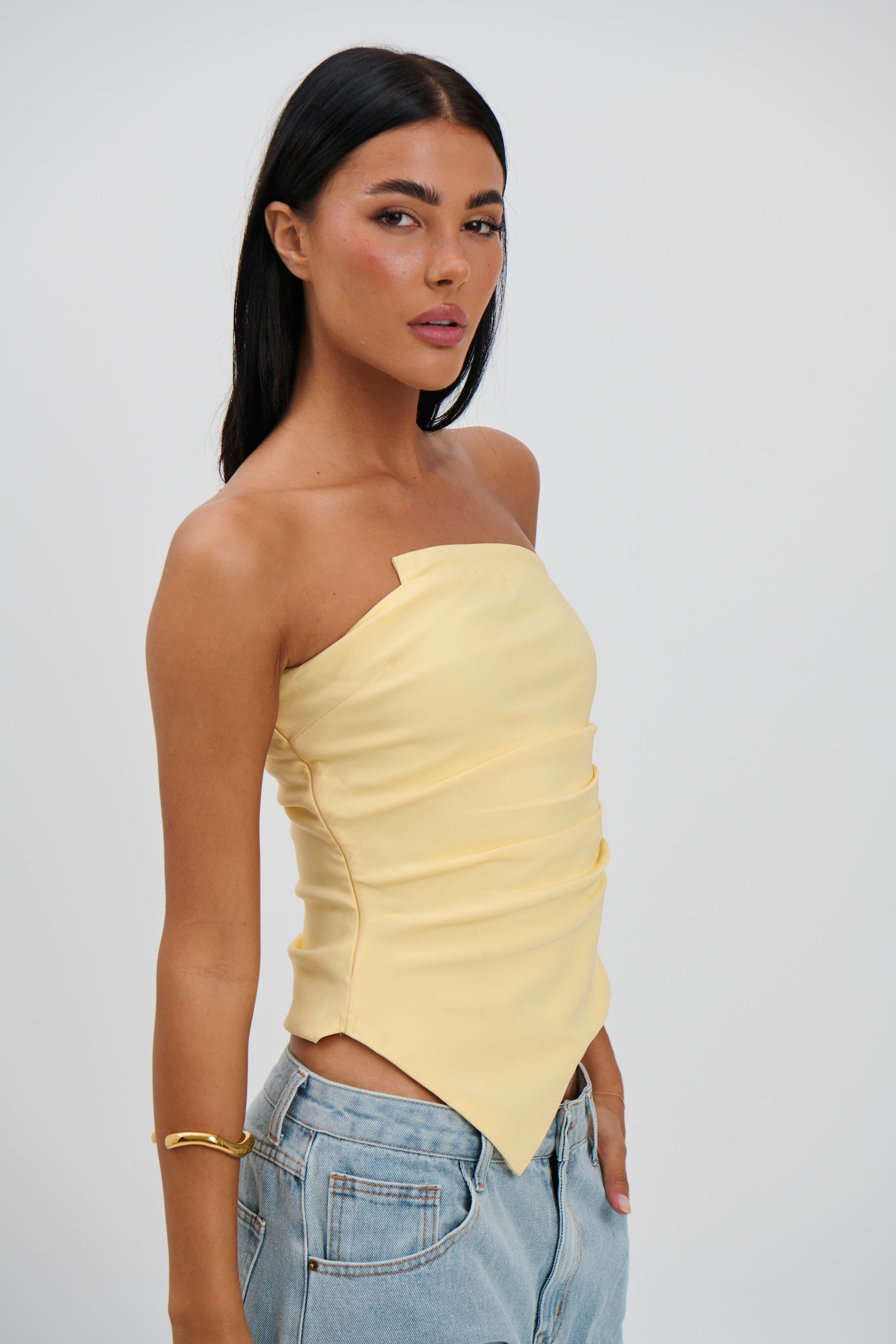 Lou Lou Strapless Top Lemon
