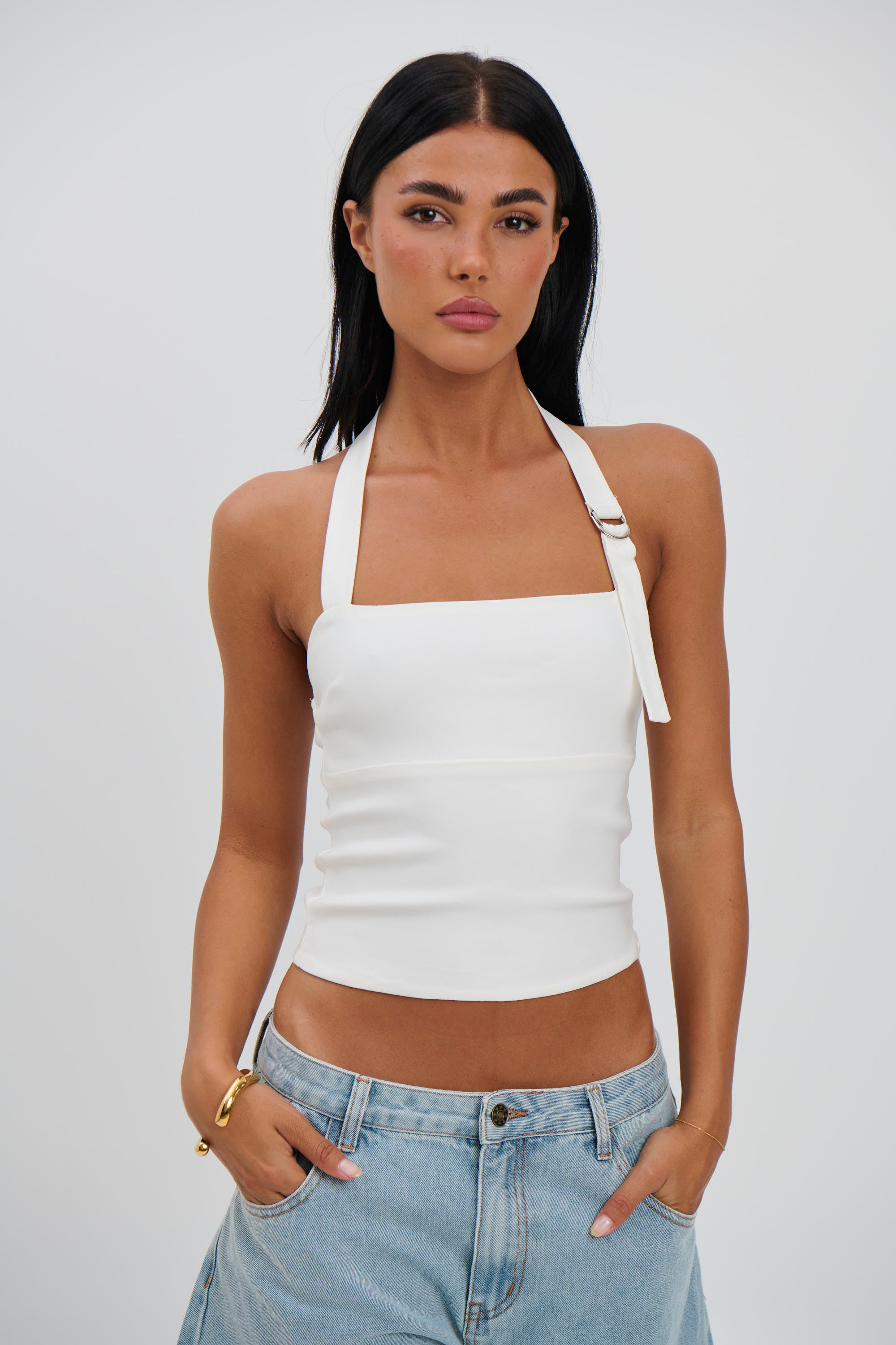 Annie Halter Top White - FINAL SALE