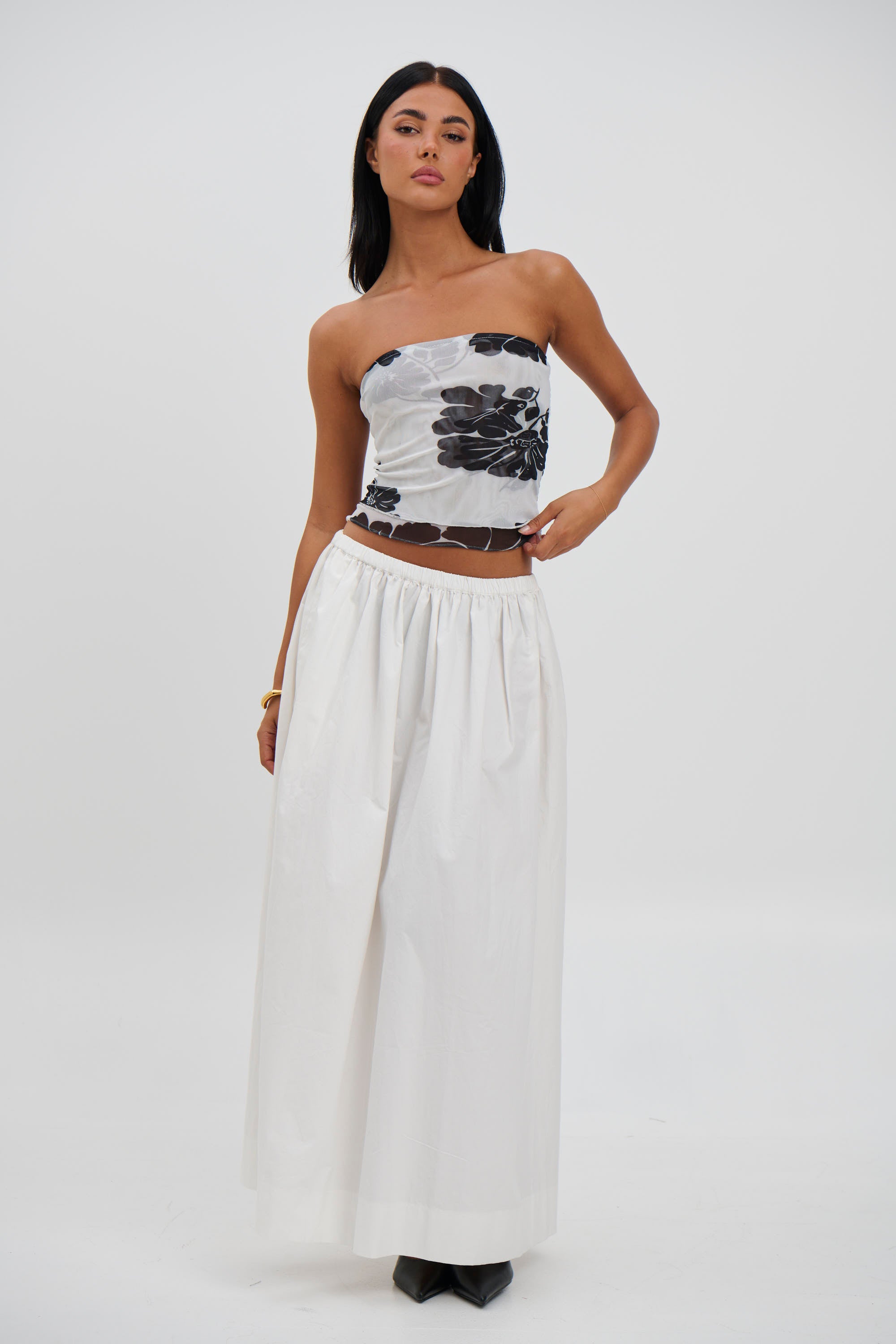 Flora Strapless Top White - FINAL SALE