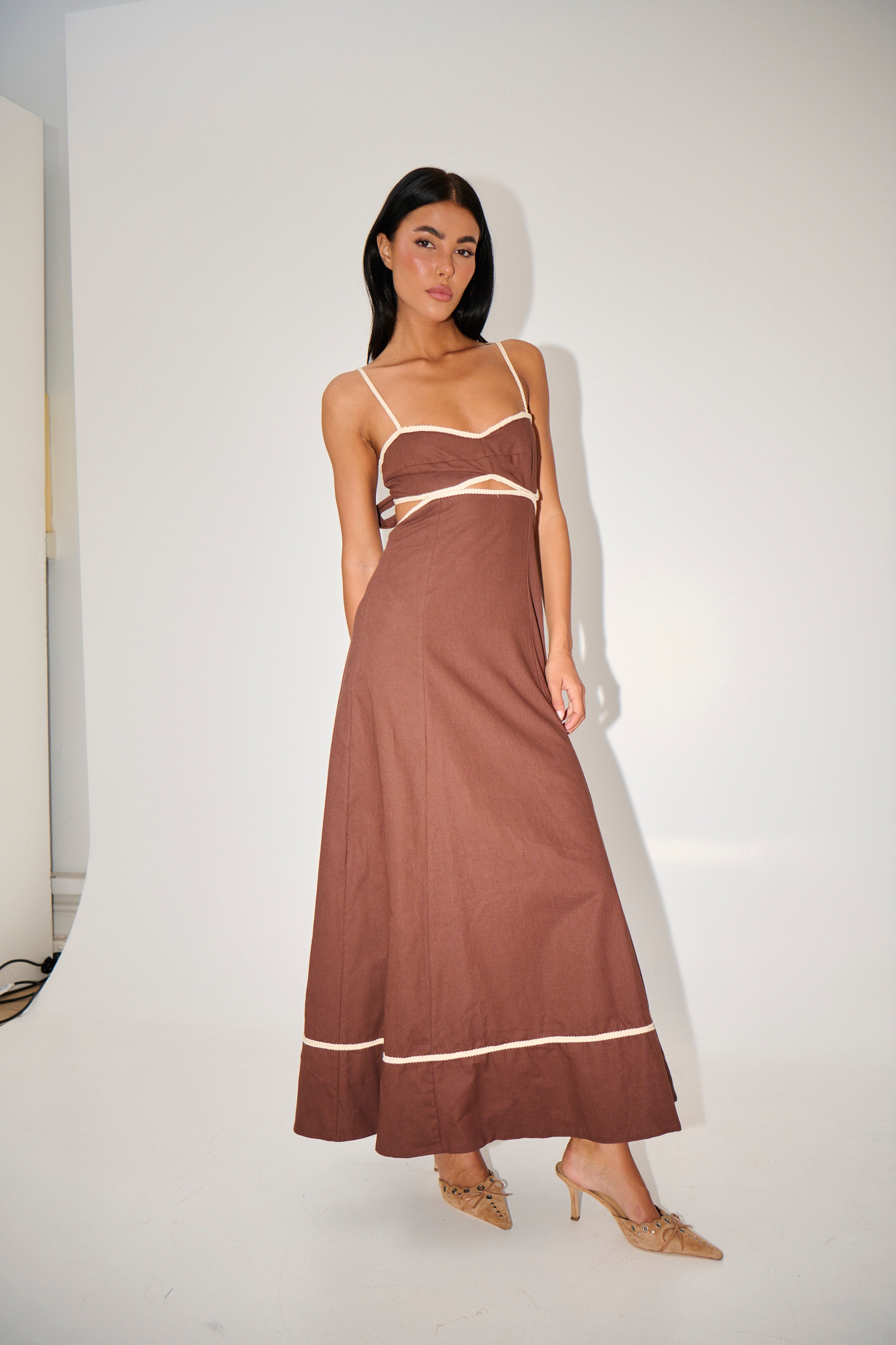 Atlanta Midi Dress Chocolate - FINAL SALE