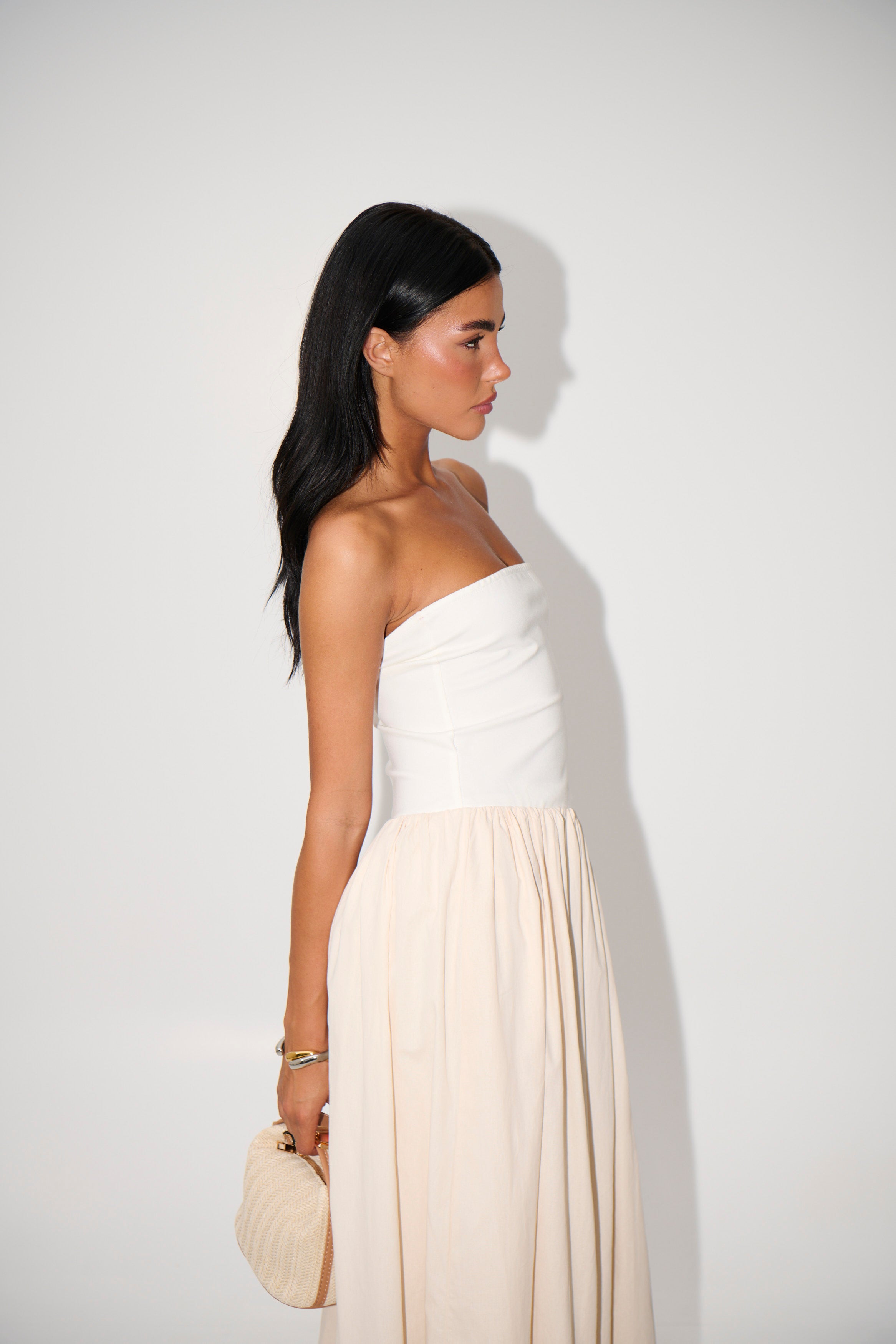 Zylie Midi Dress White/Cream