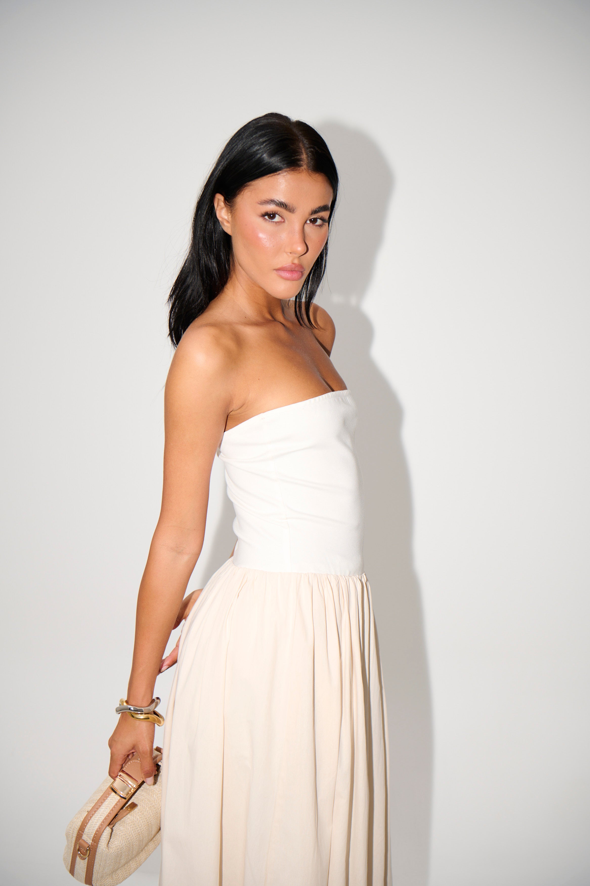 Zylie Midi Dress White/Cream