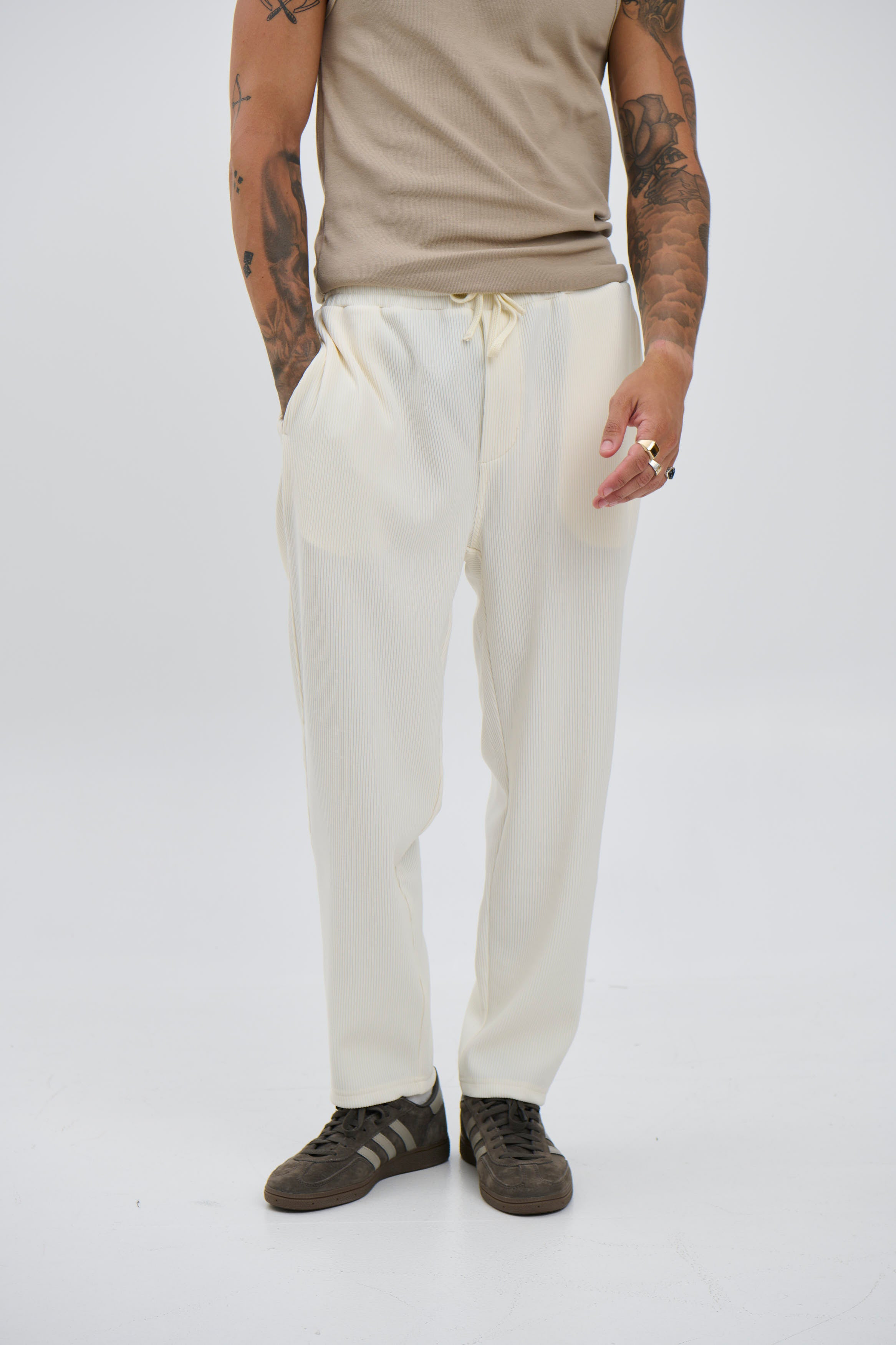 Lawrence Ribbed Pants Ivory - FINAL SALE