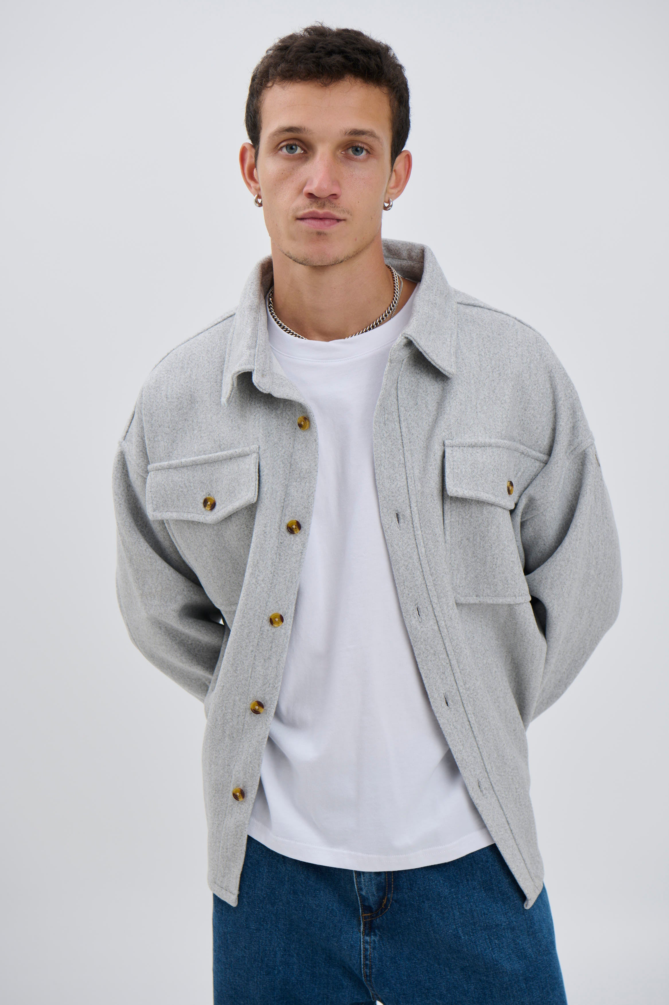 Heavyweight Box Overshirt Grey