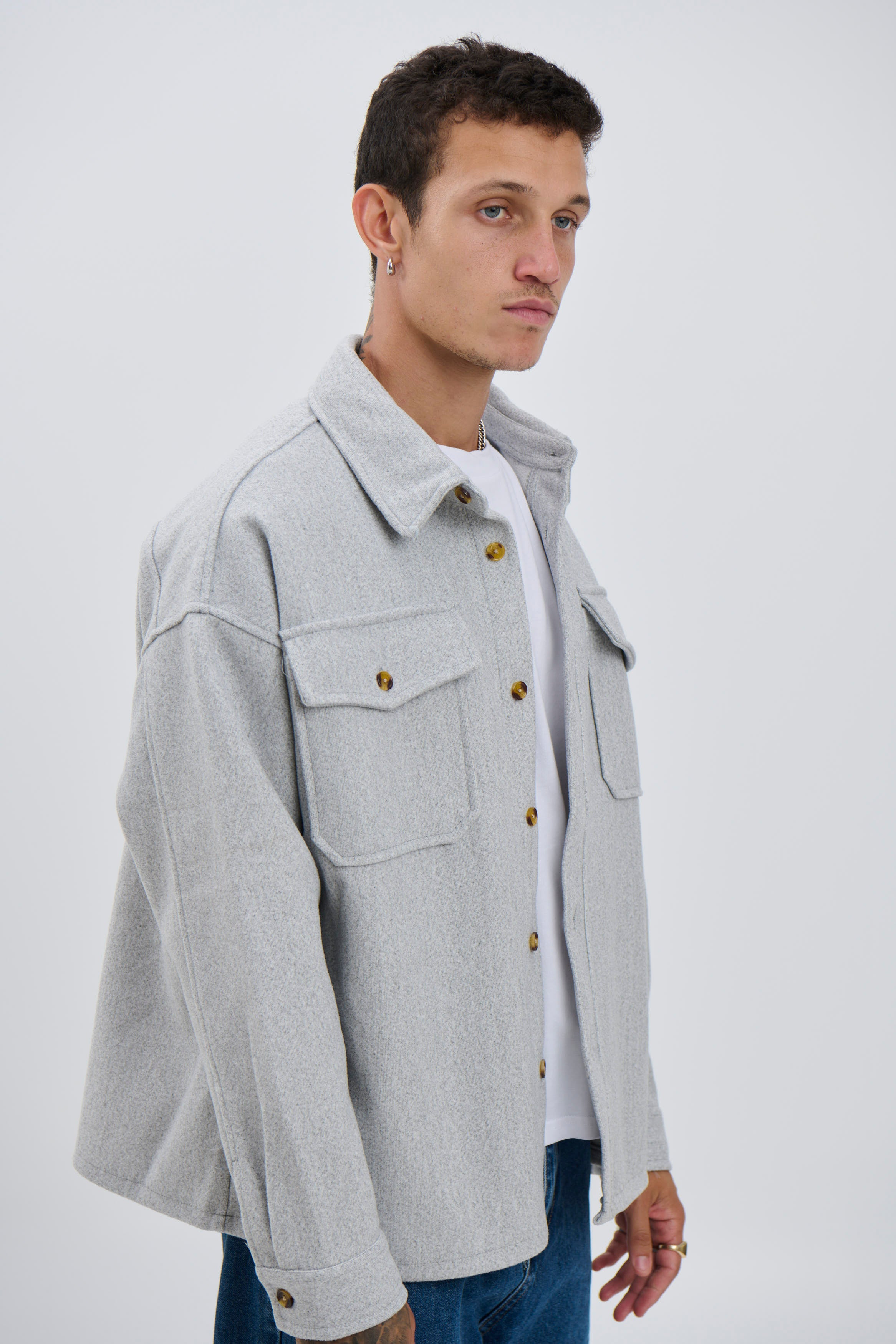 Heavyweight Box Overshirt Grey