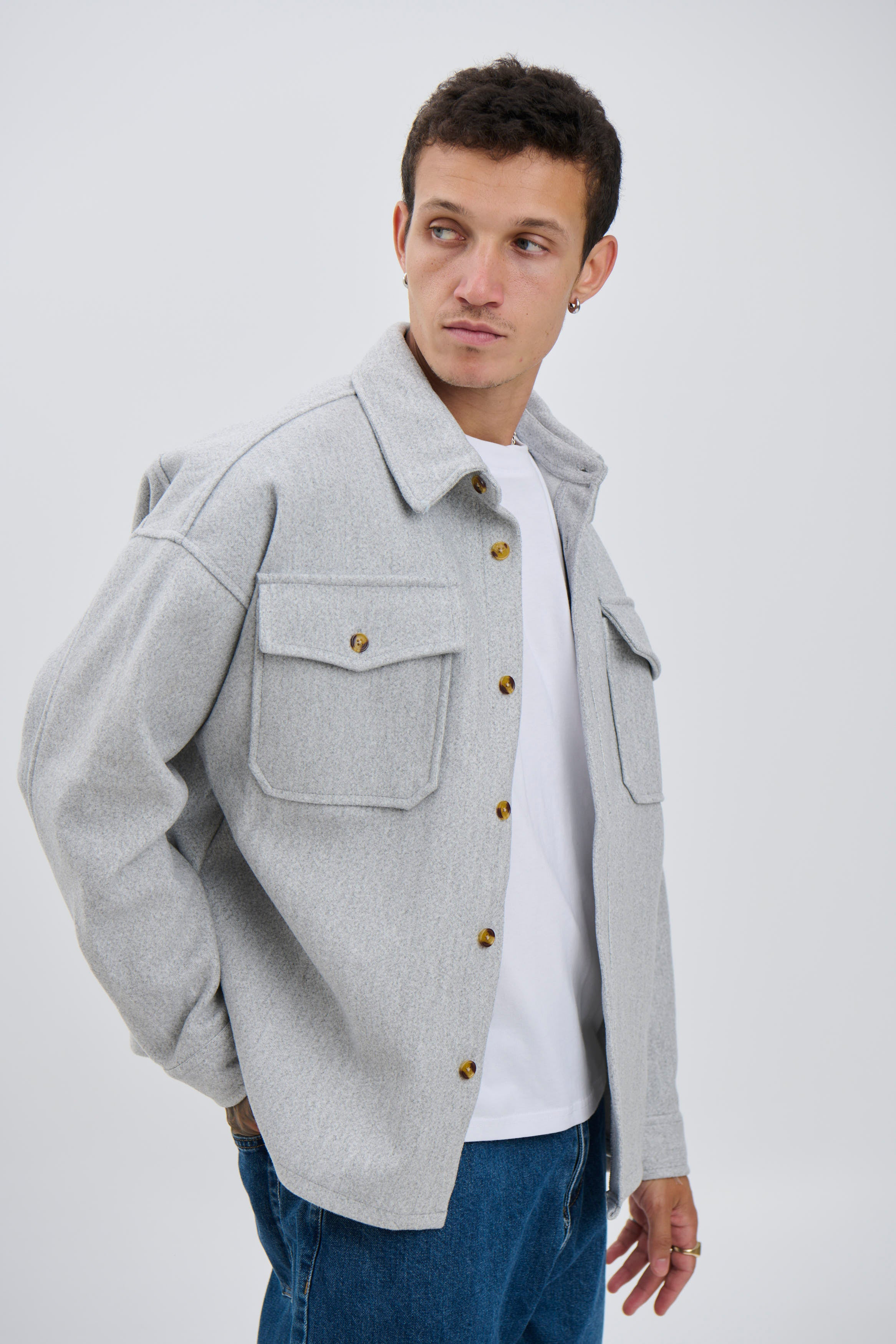 Heavyweight Box Overshirt Grey