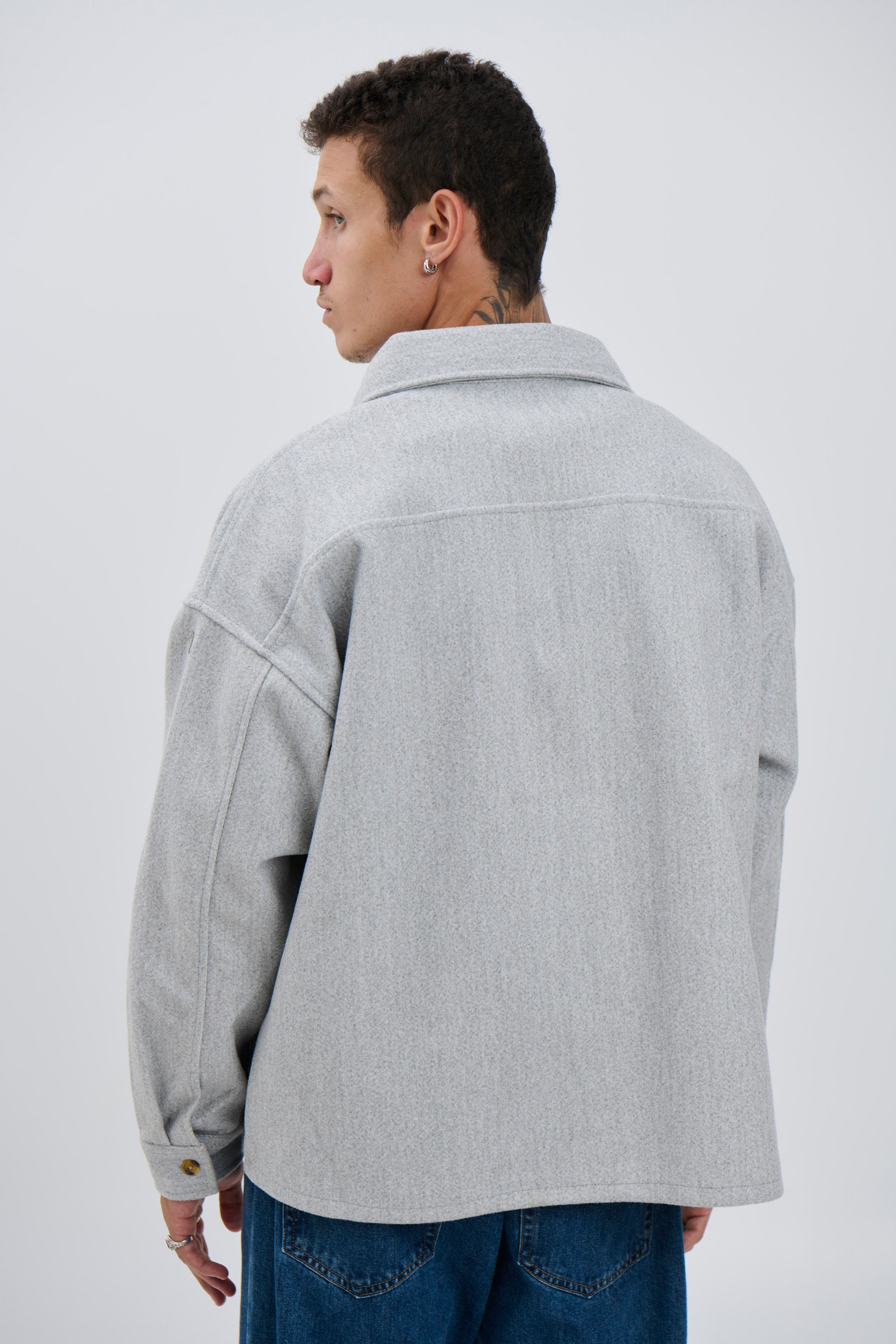 Heavyweight Box Overshirt Grey