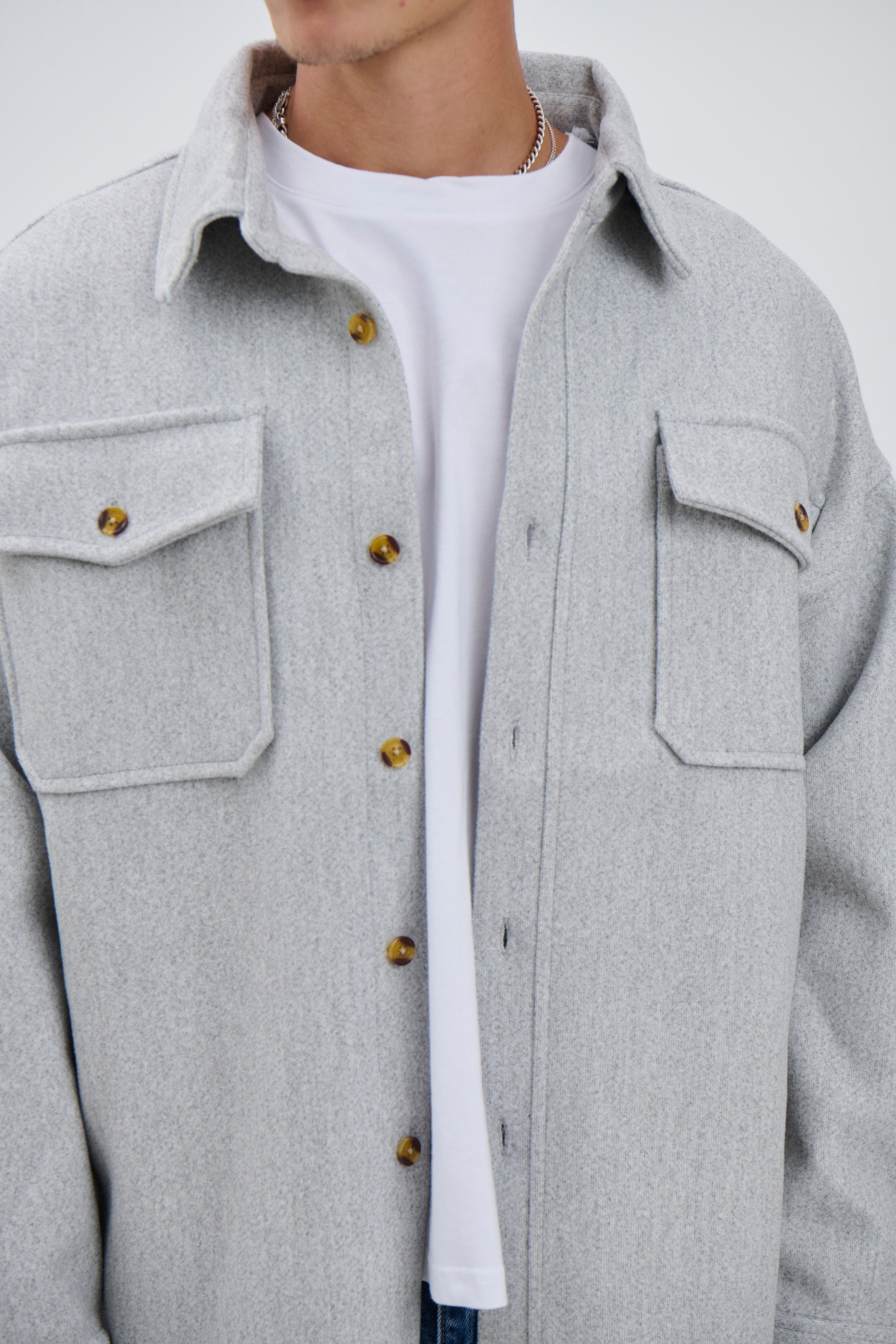 Heavyweight Box Overshirt Grey