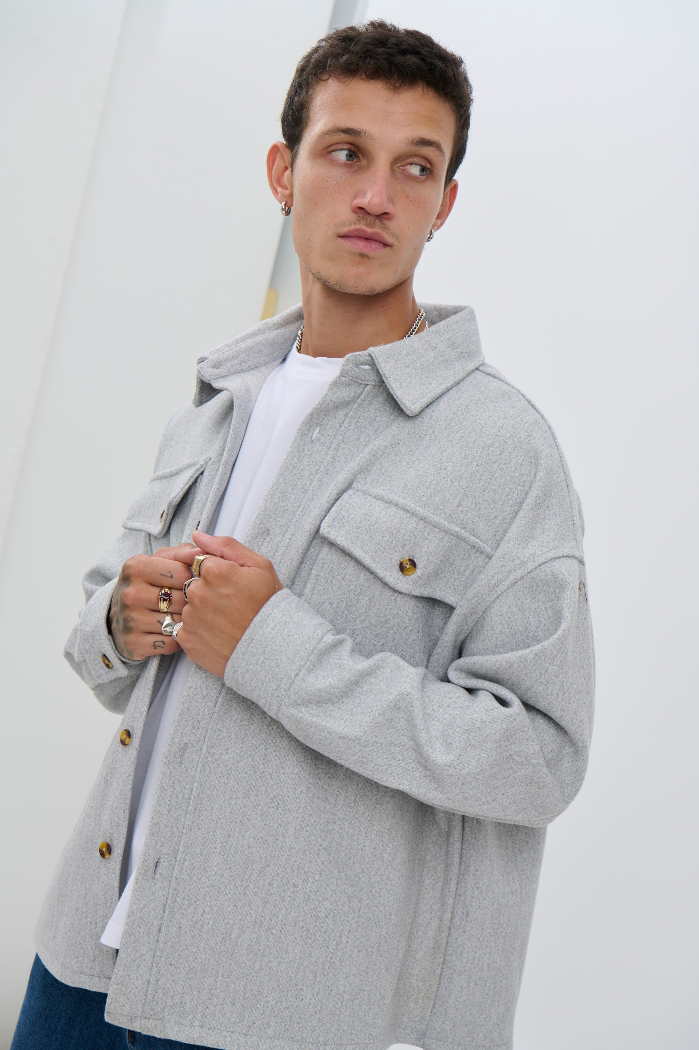 Heavyweight Box Overshirt Grey