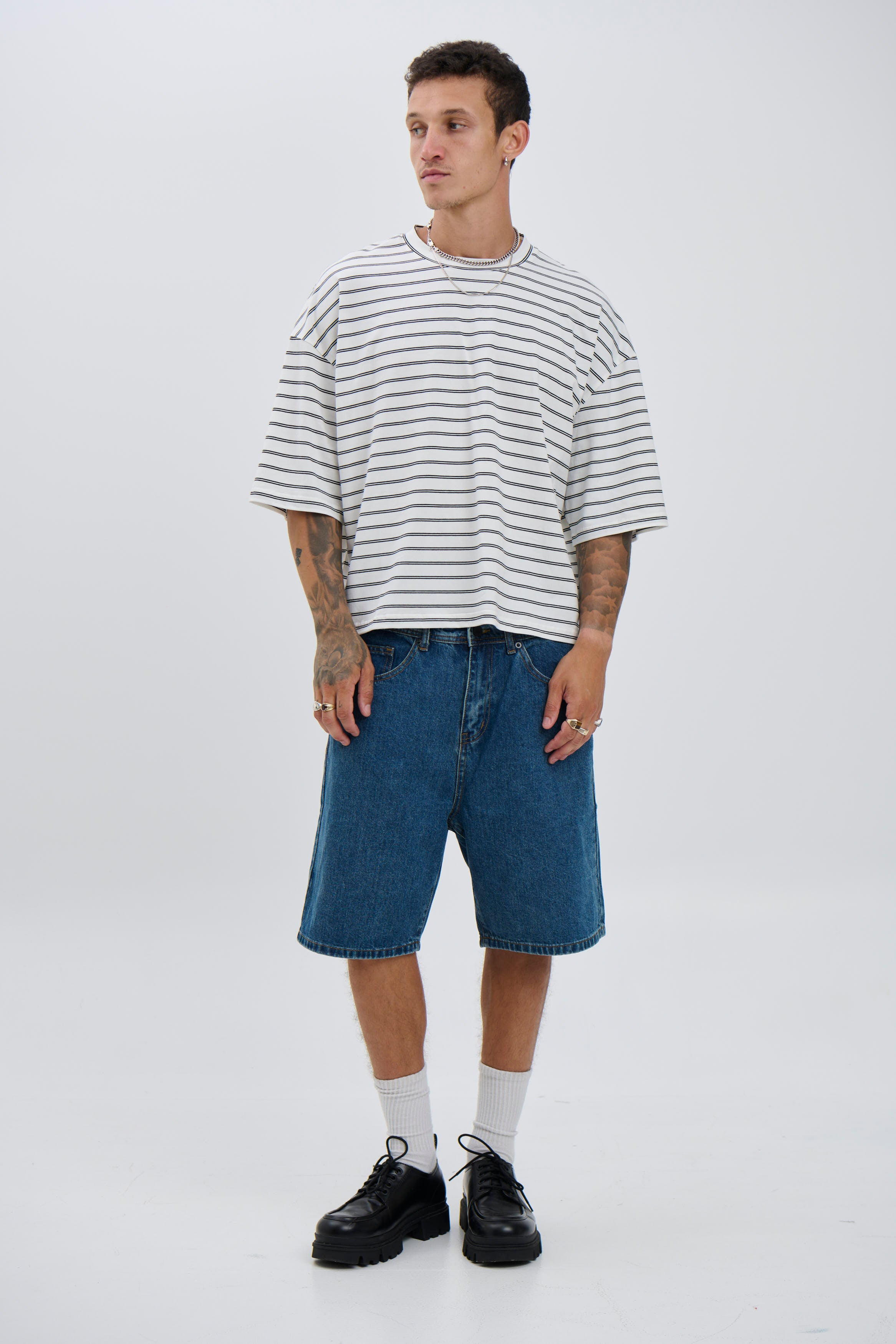 NTH Crop Box Tee Double Stripe
