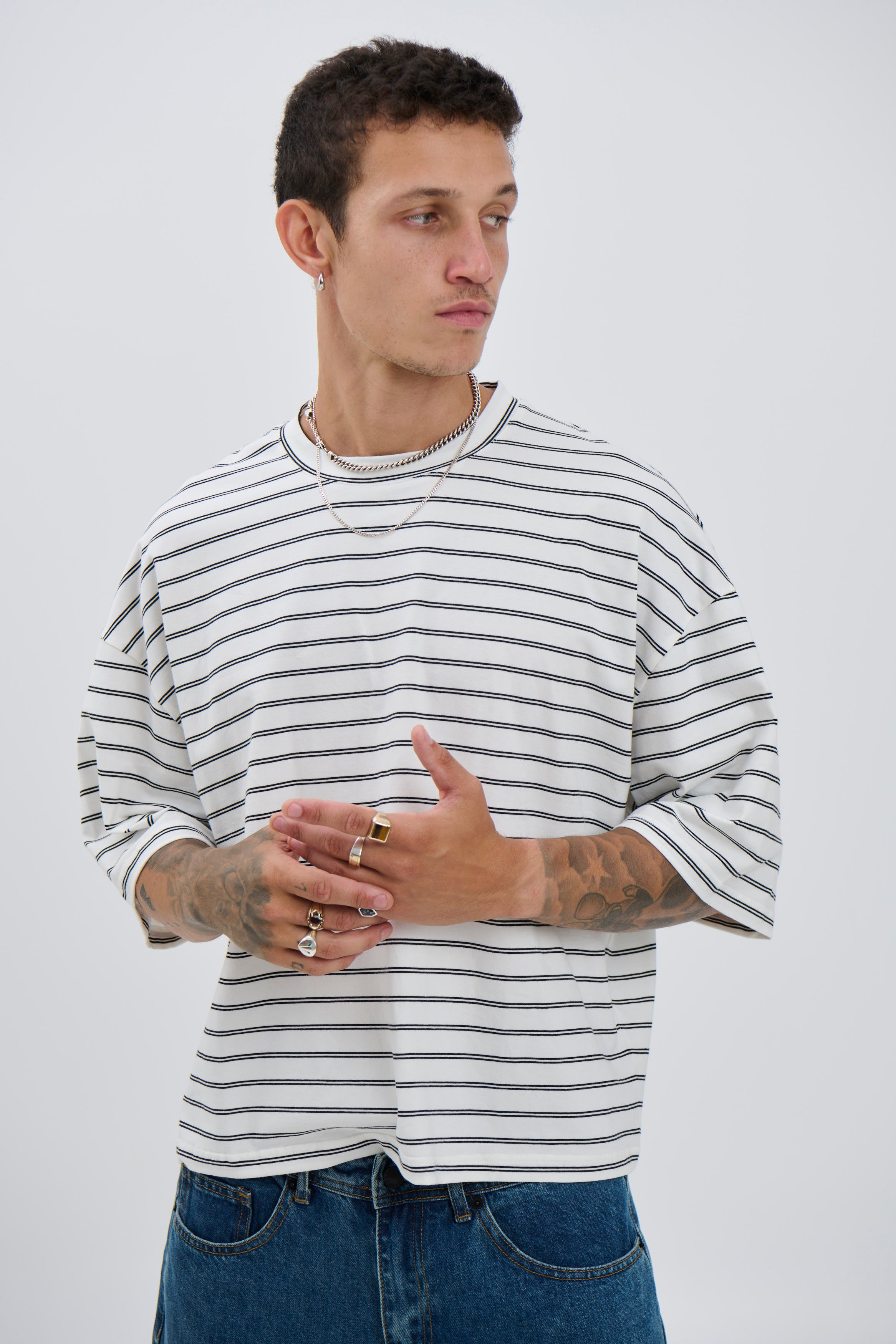 NTH Crop Box Tee Double Stripe