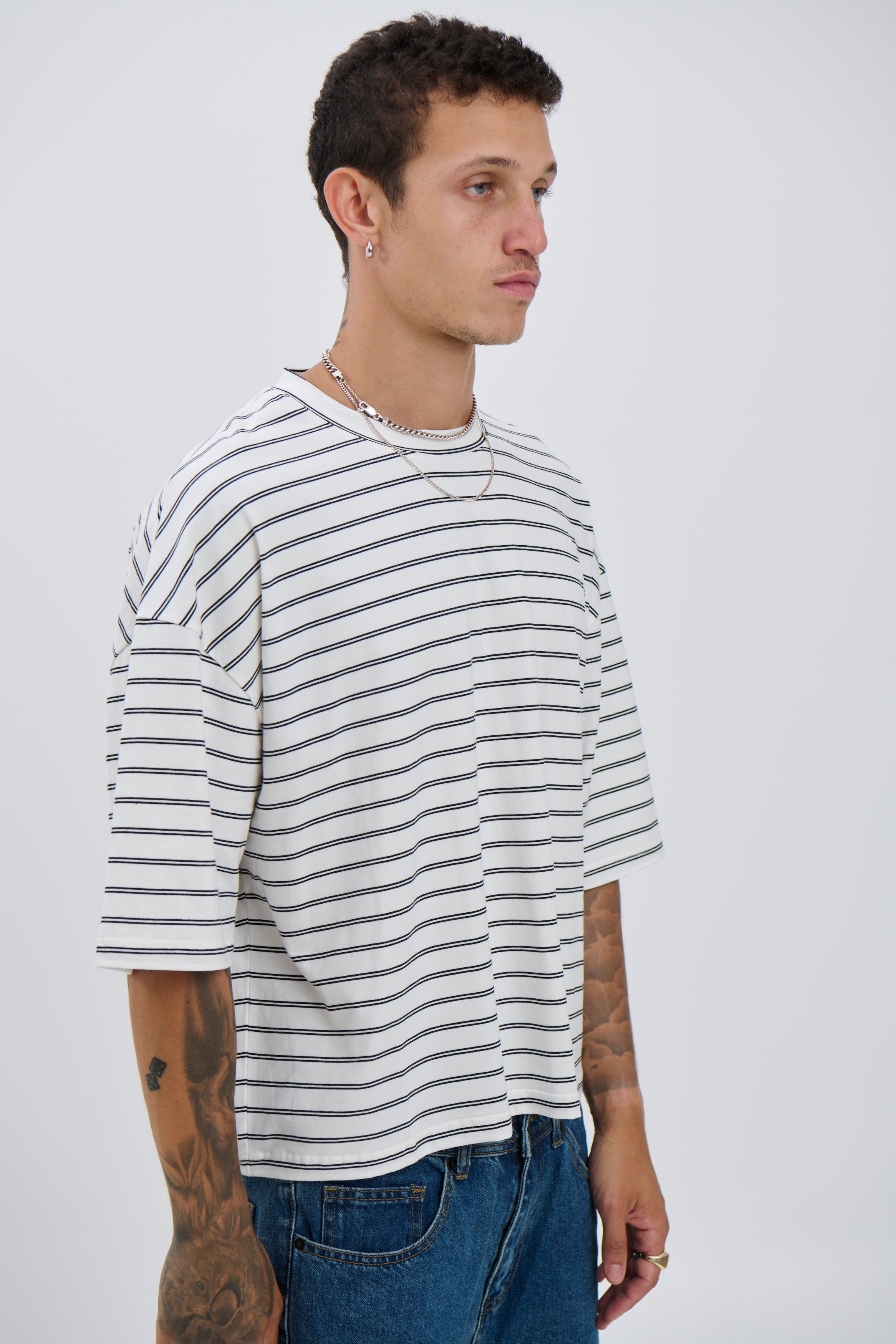 NTH Crop Box Tee Double Stripe