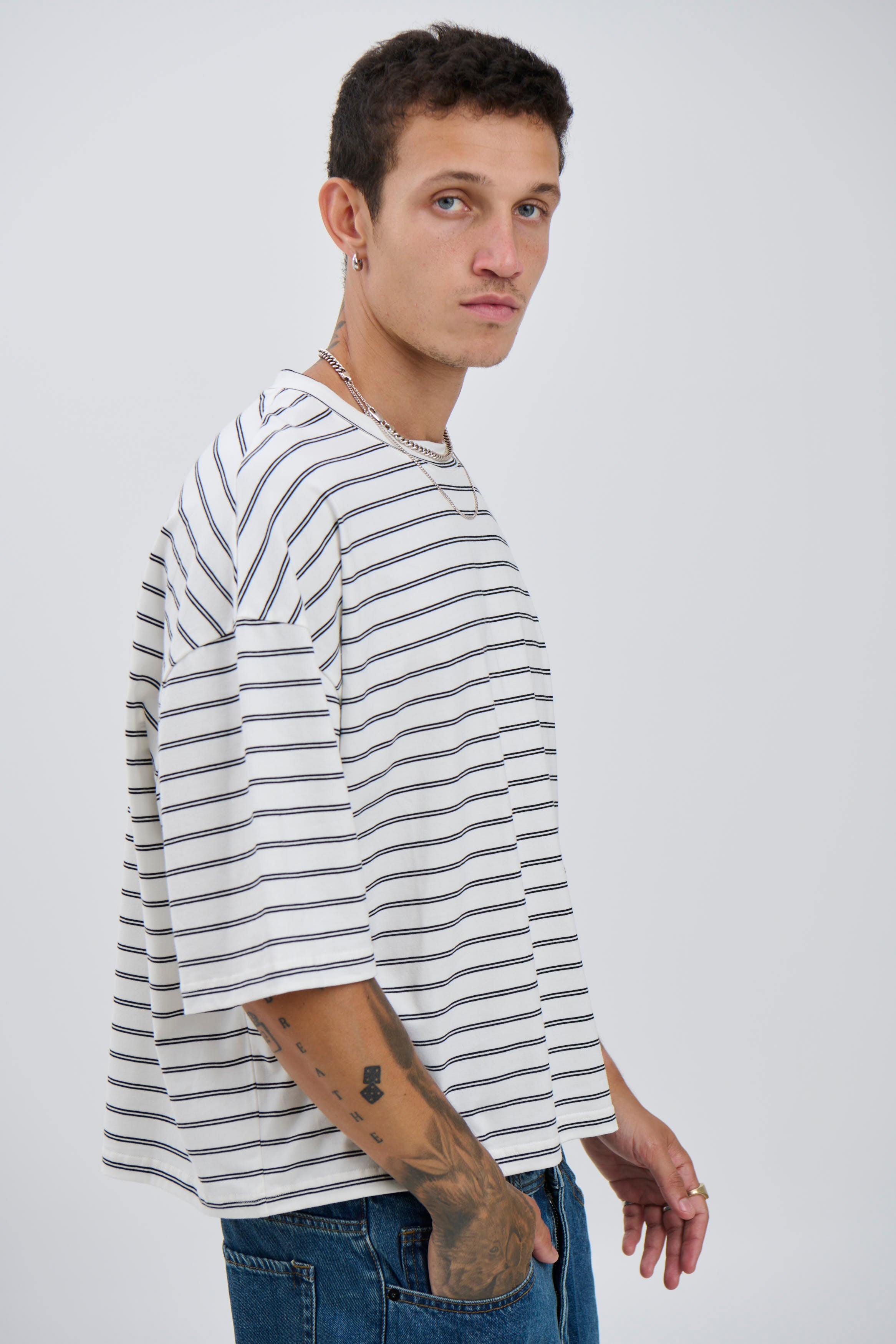 NTH Crop Box Tee Double Stripe