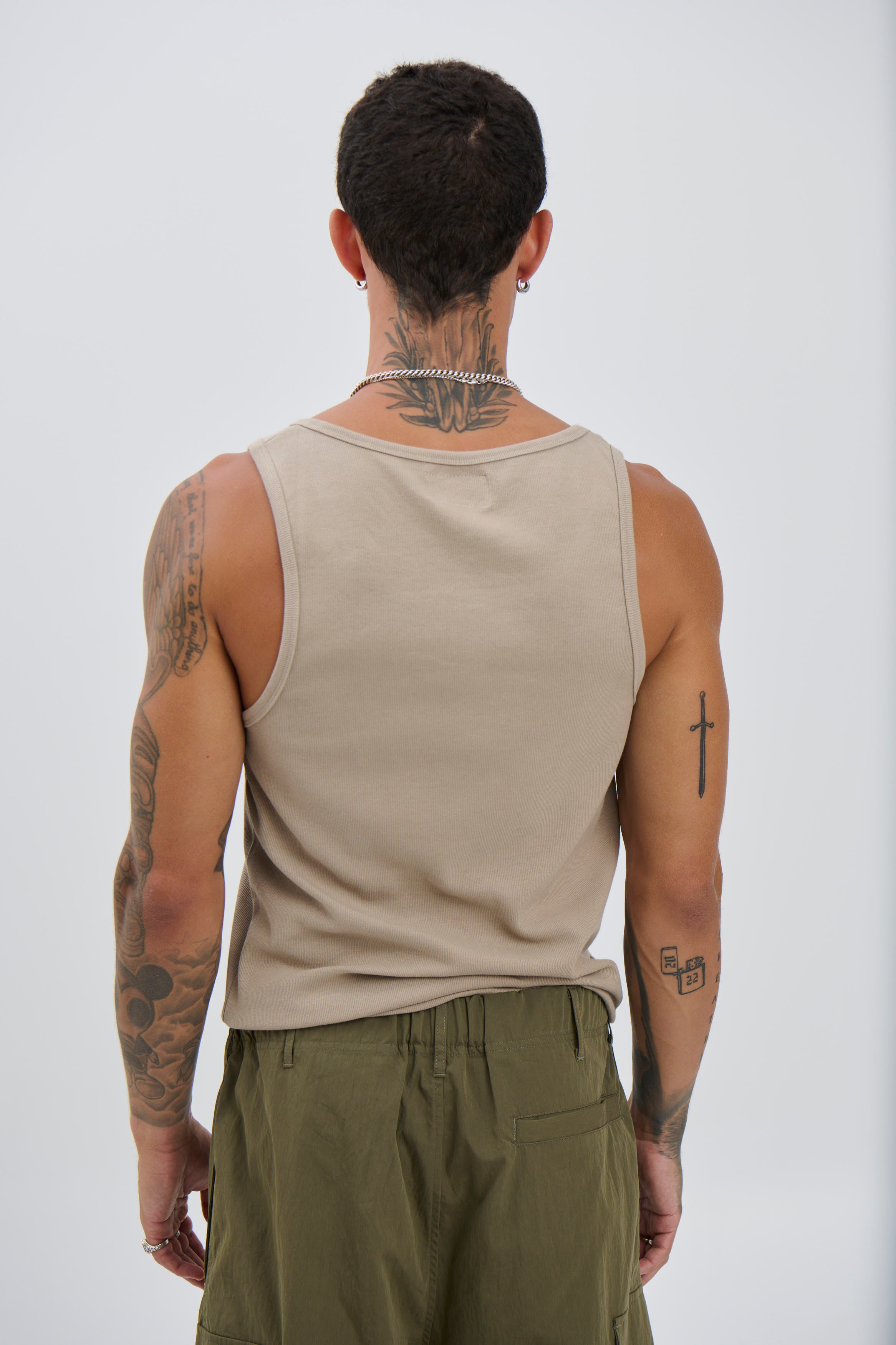 NTH Fitted Ribbed Tank Latte