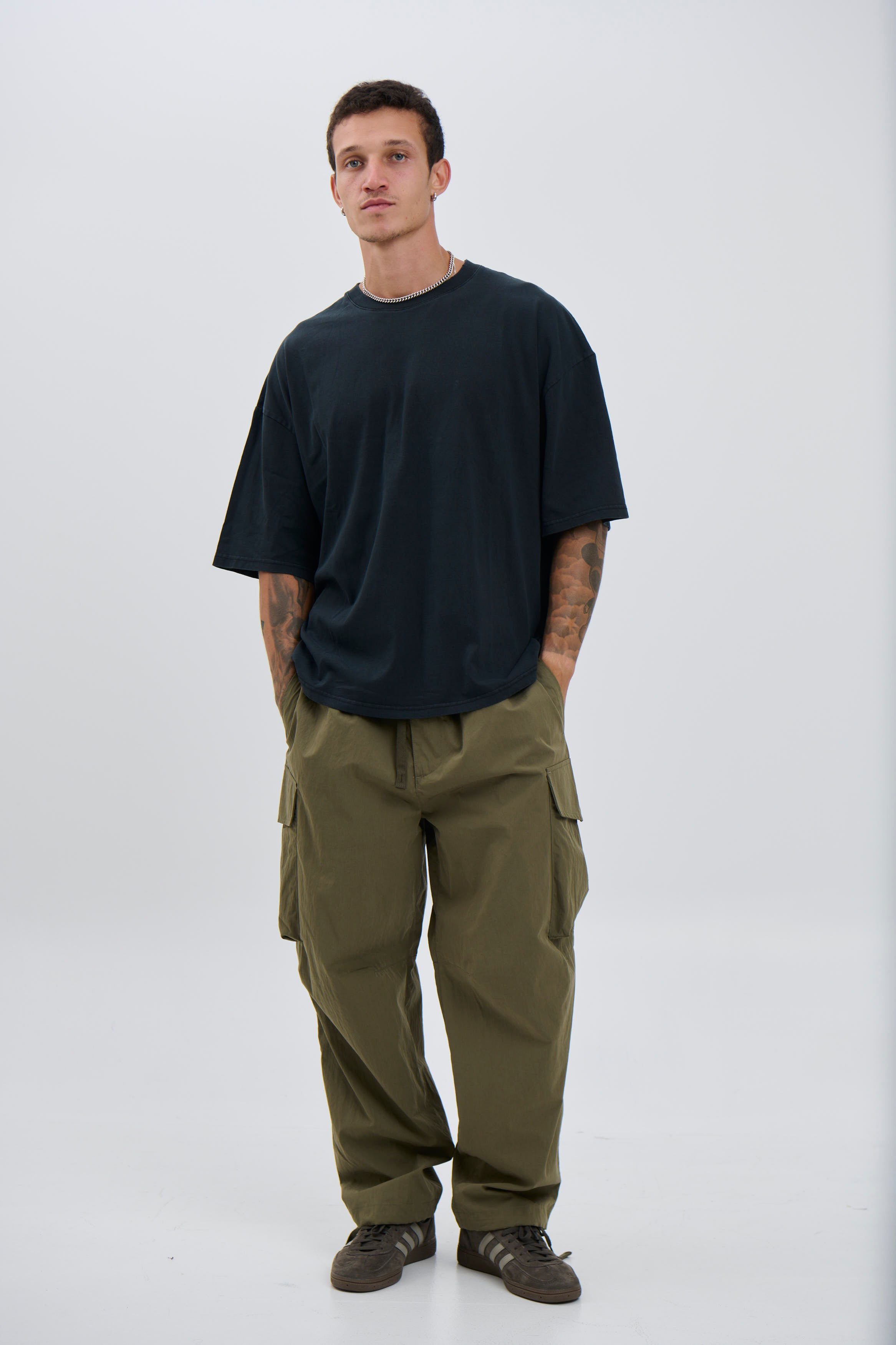 Salv Washed Crew Neck Tee Black