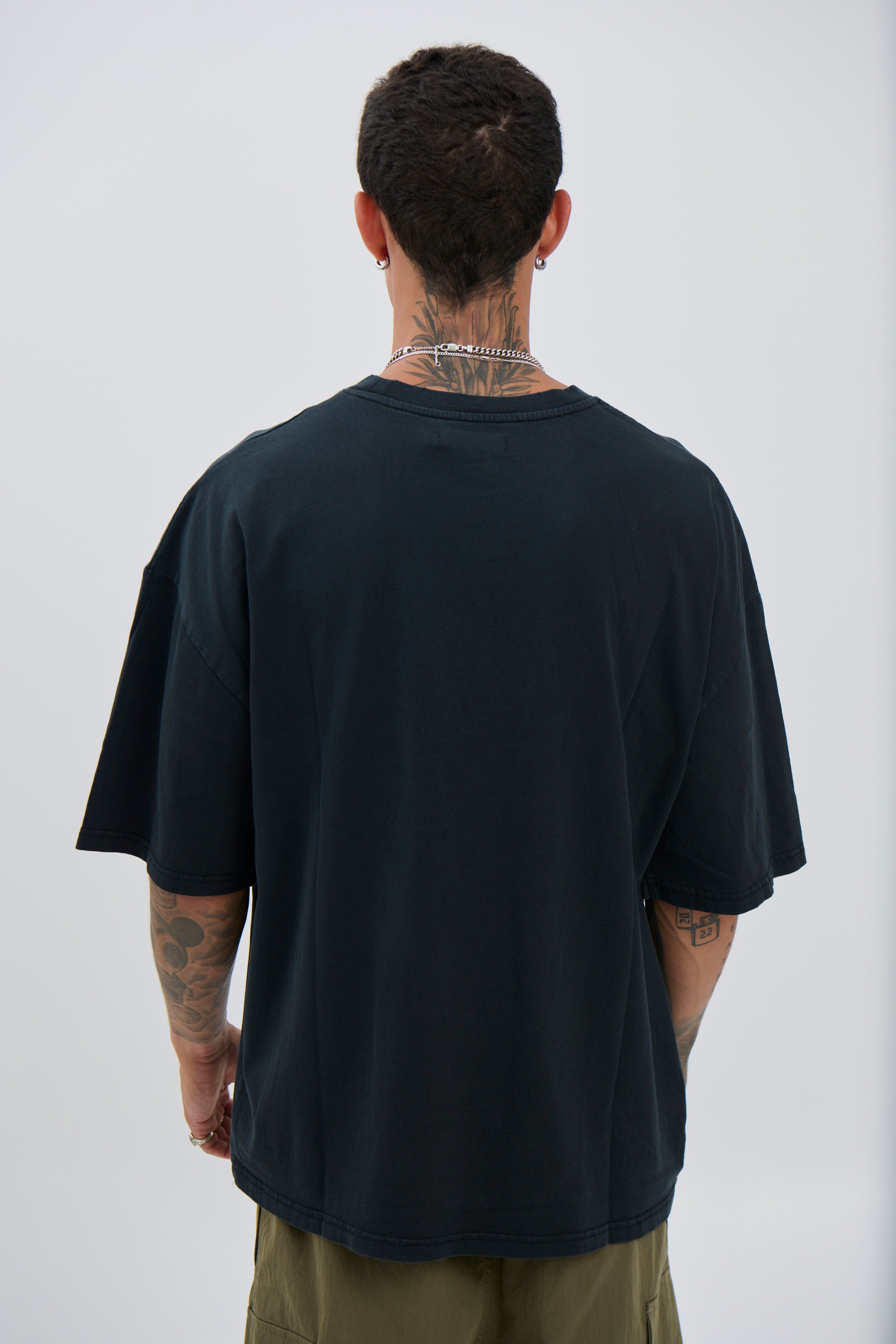 Salv Washed Crew Neck Tee Black