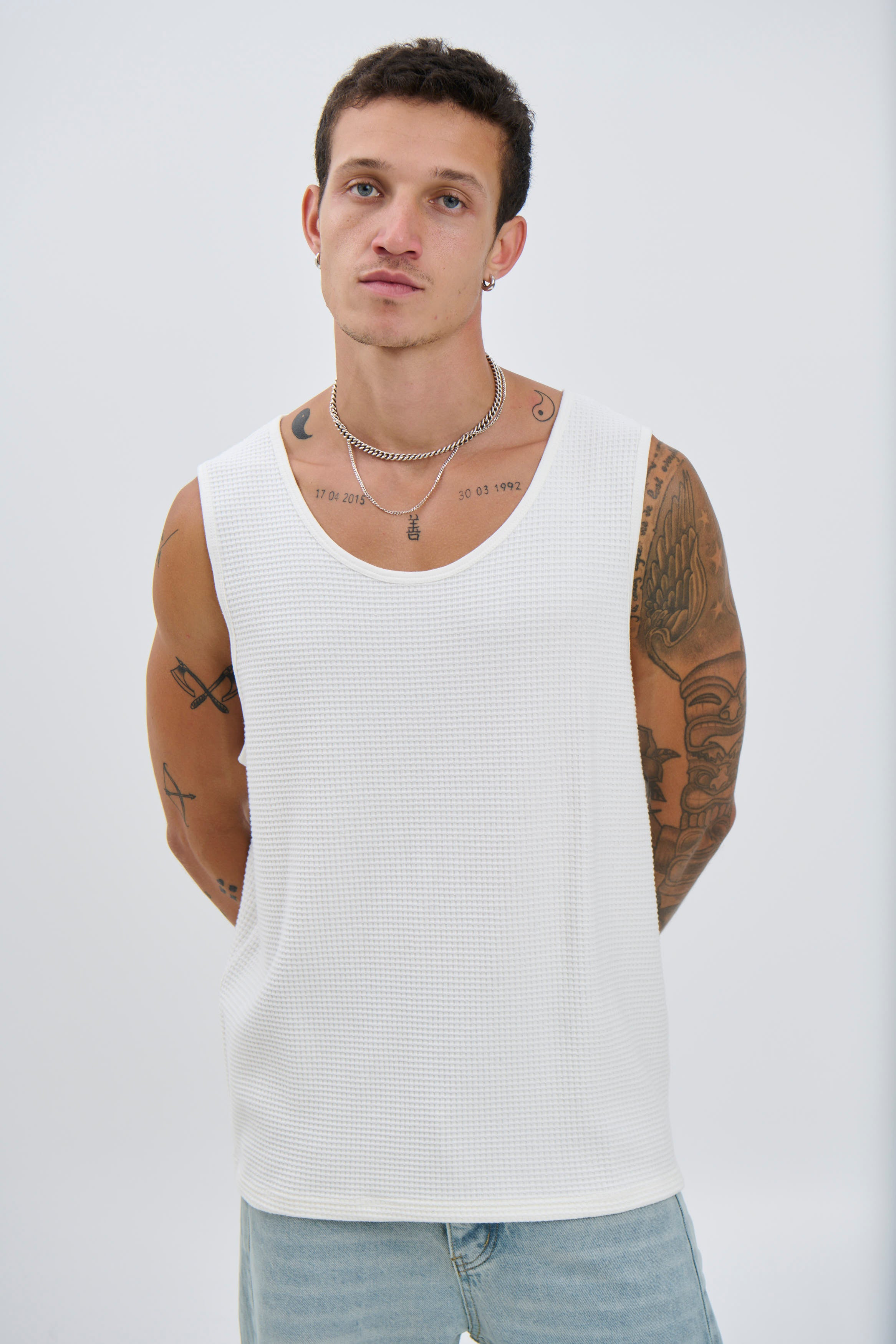 Joe Waffle Tank White