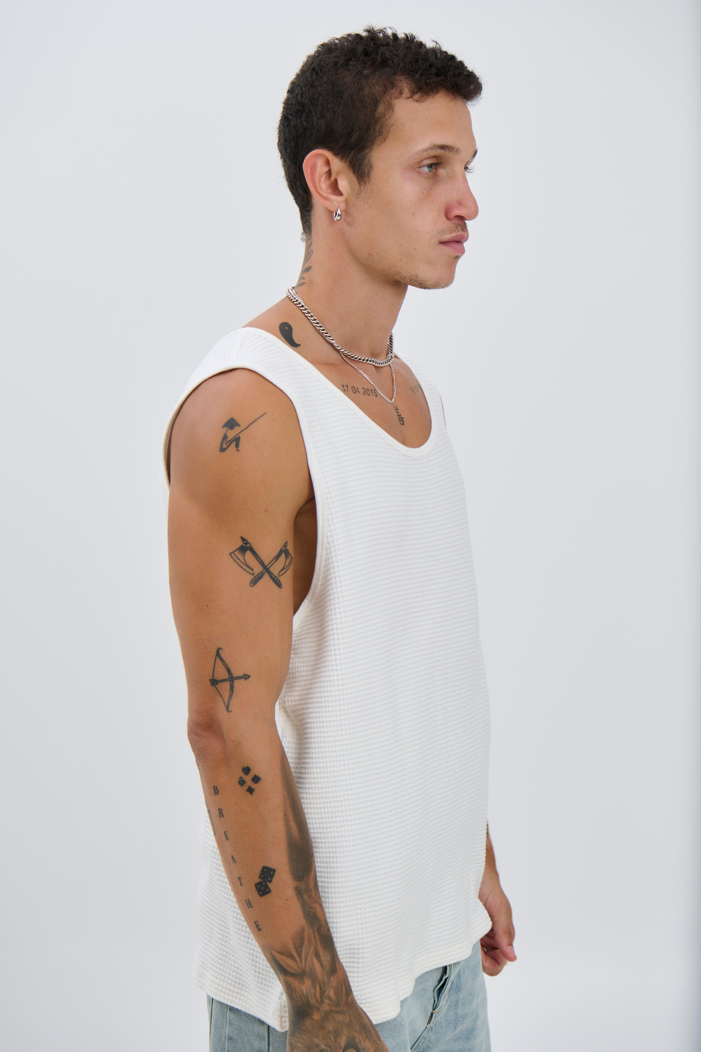 Joe Waffle Tank White