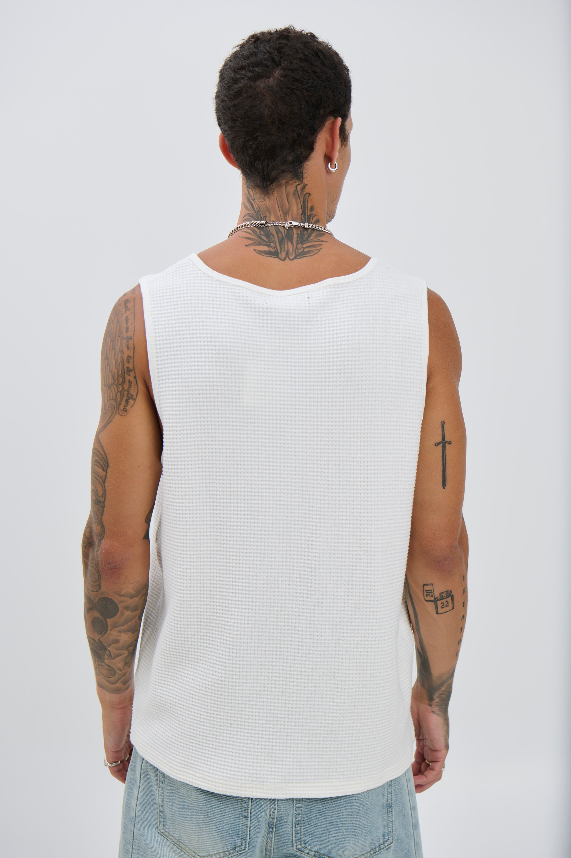 Joe Waffle Tank White