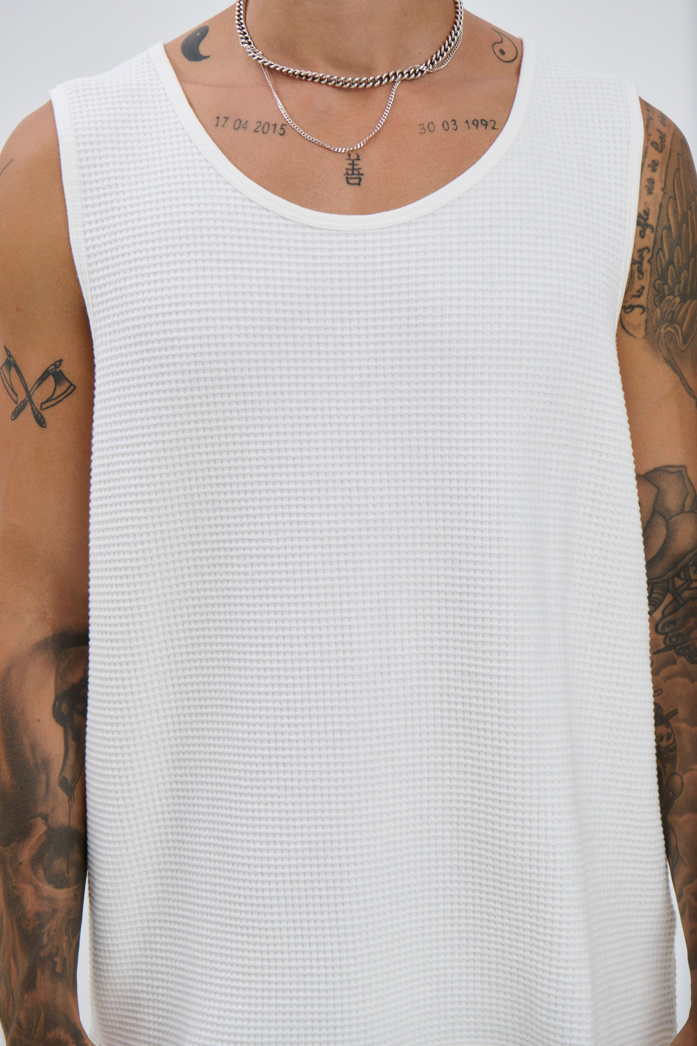 Joe Waffle Tank White