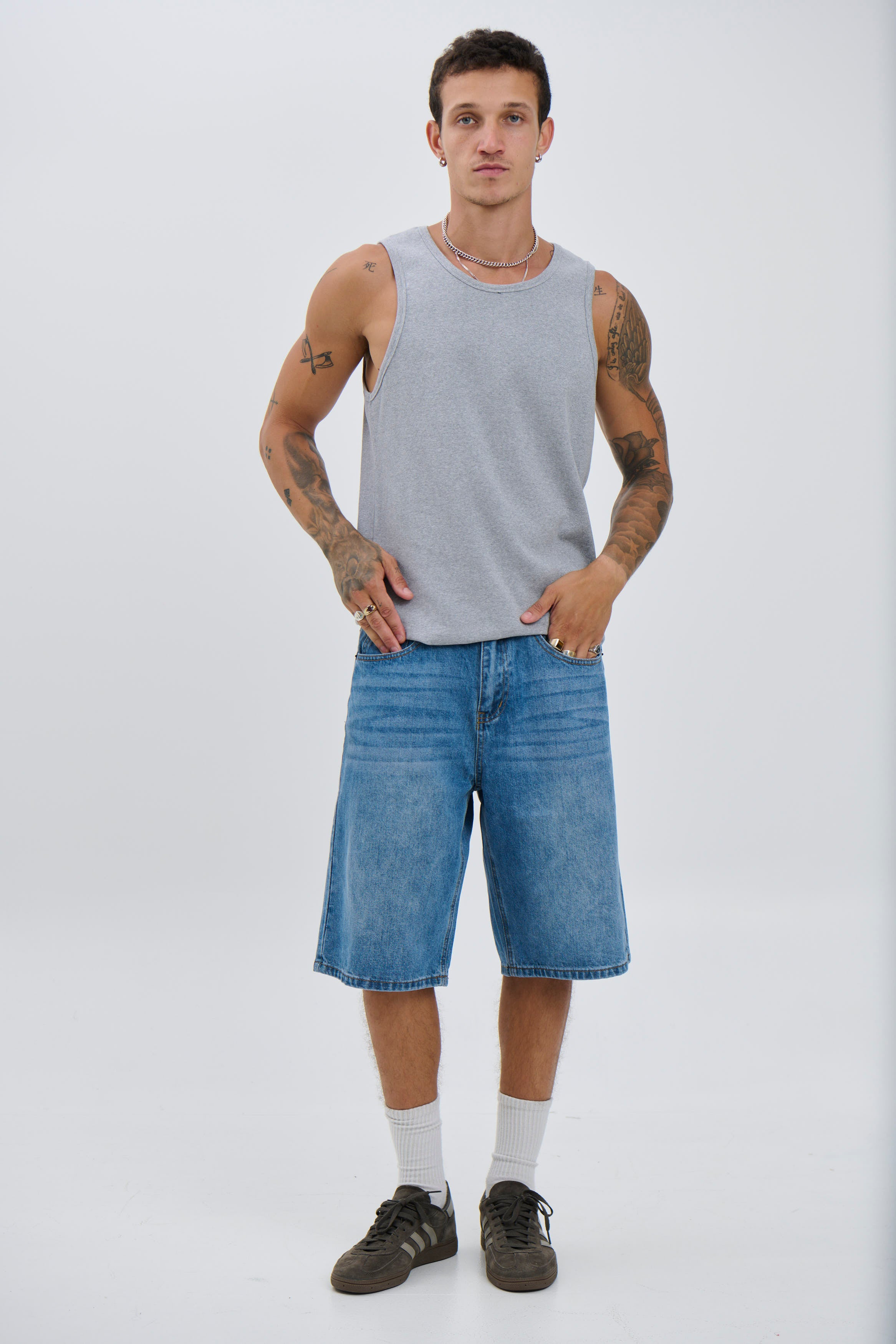 Declan Fitted Tank Grey