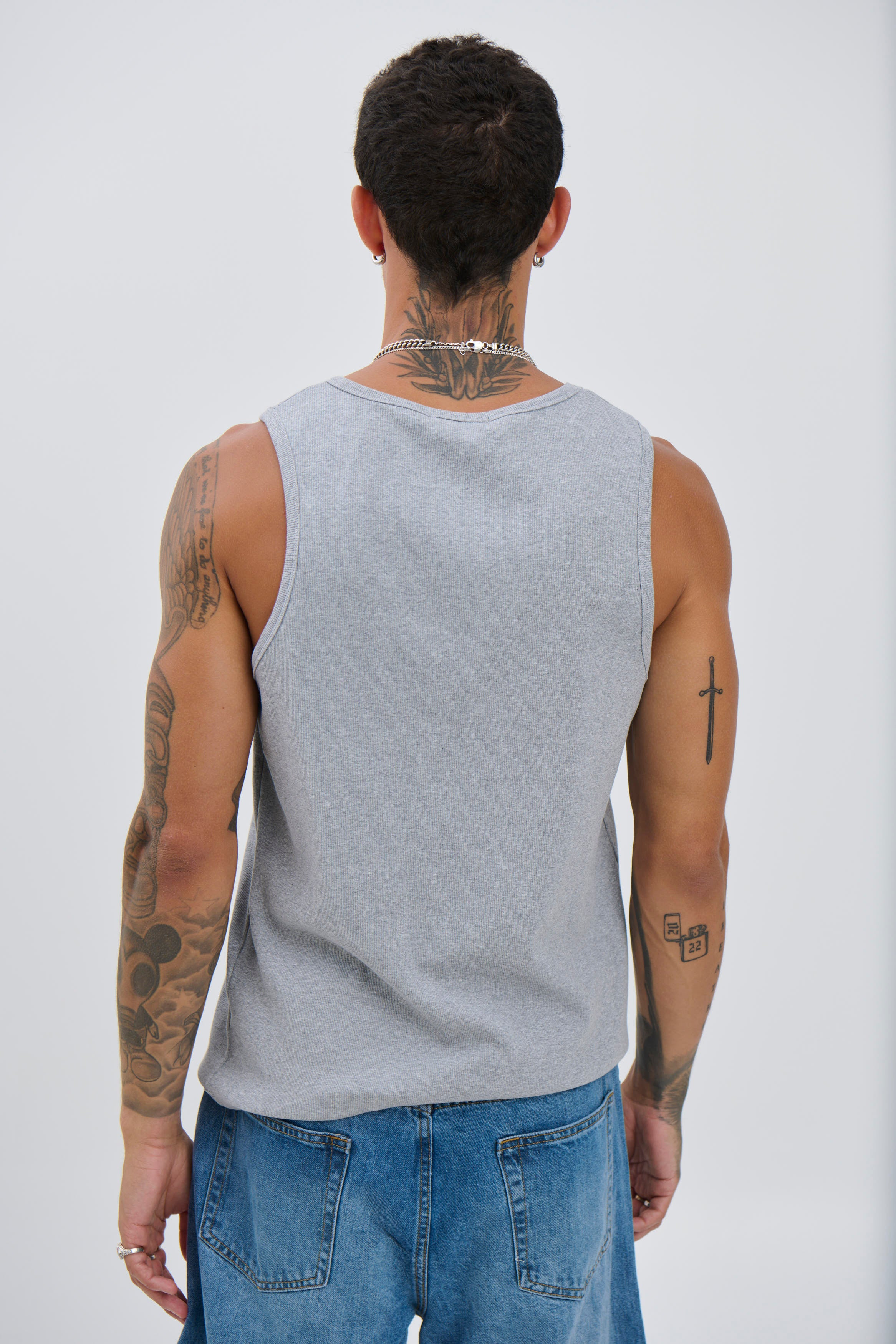 Declan Fitted Tank Grey