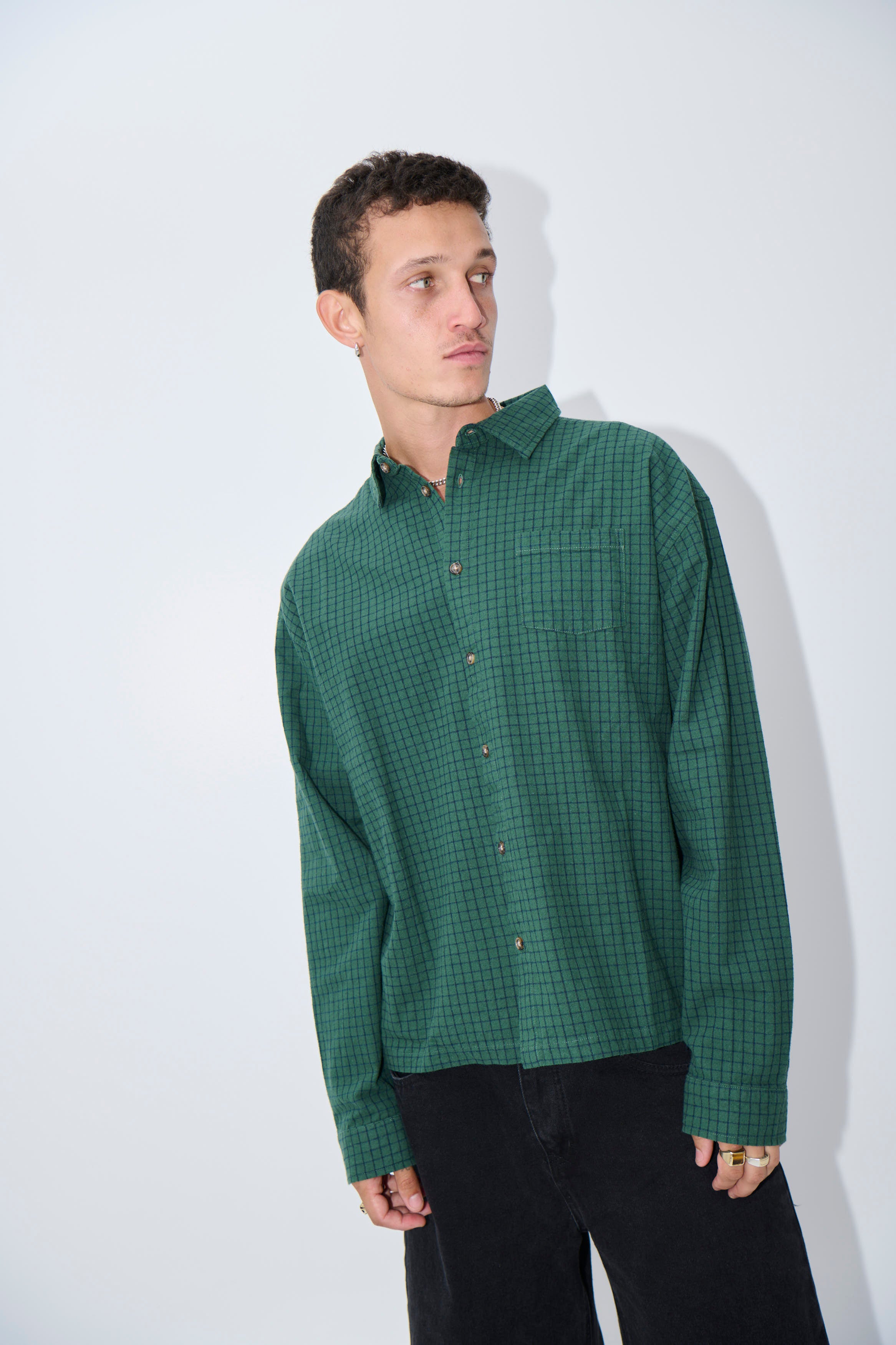 NTH Long Sleeve Check Shirt Army