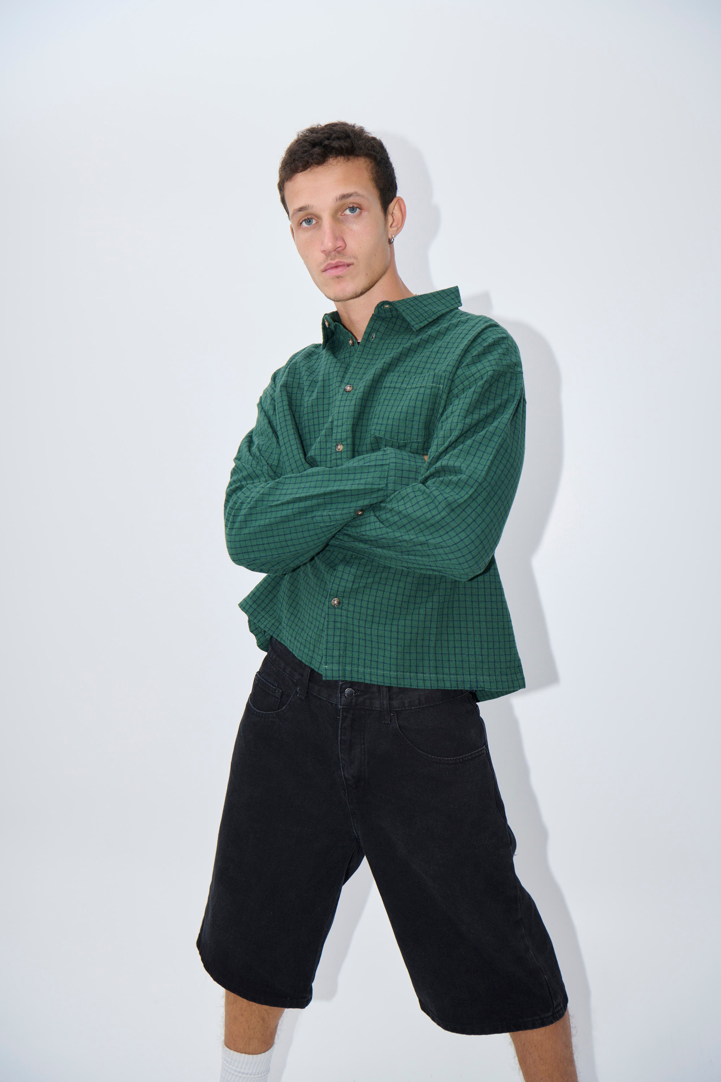 NTH Long Sleeve Check Shirt Army