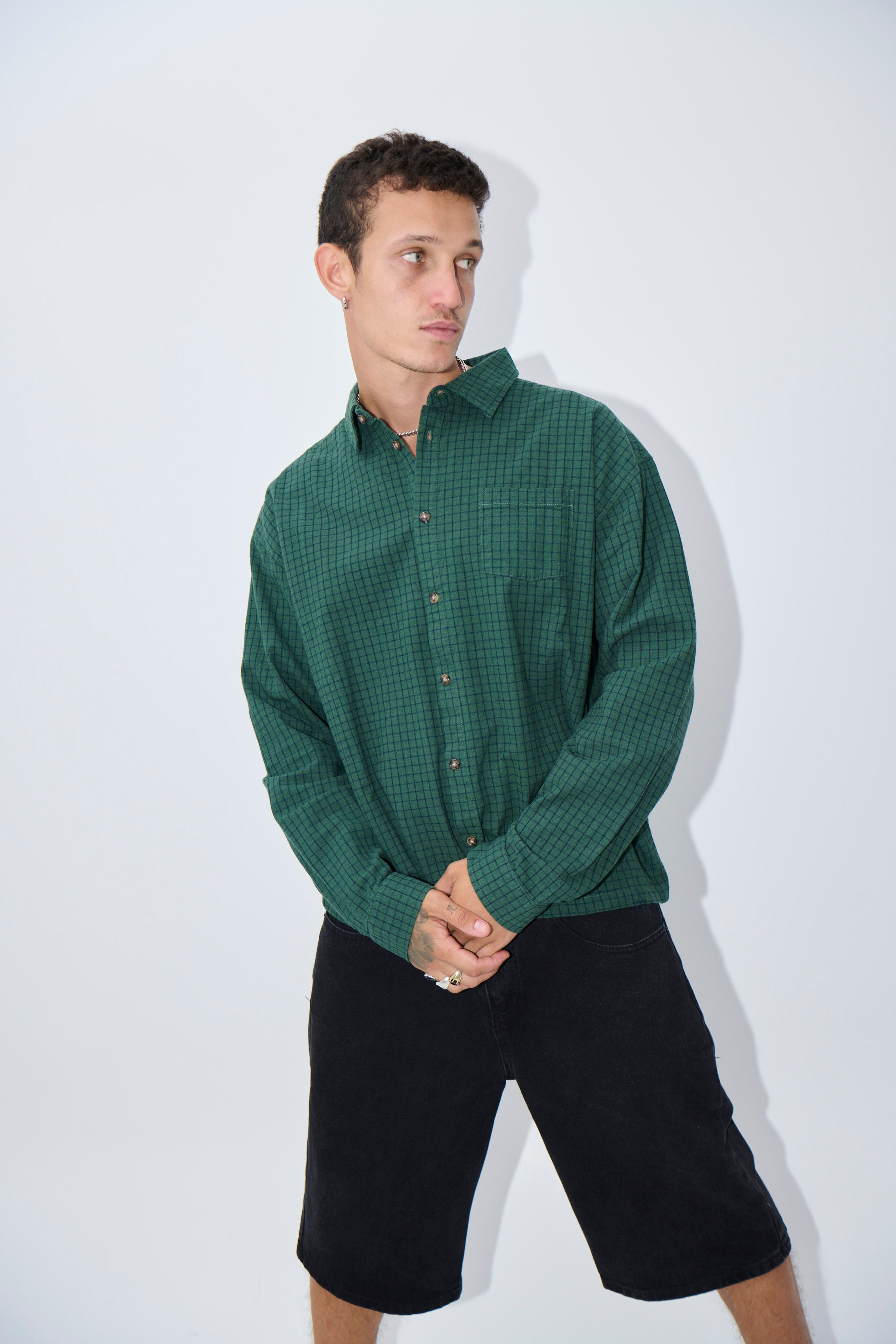 NTH Long Sleeve Check Shirt Army