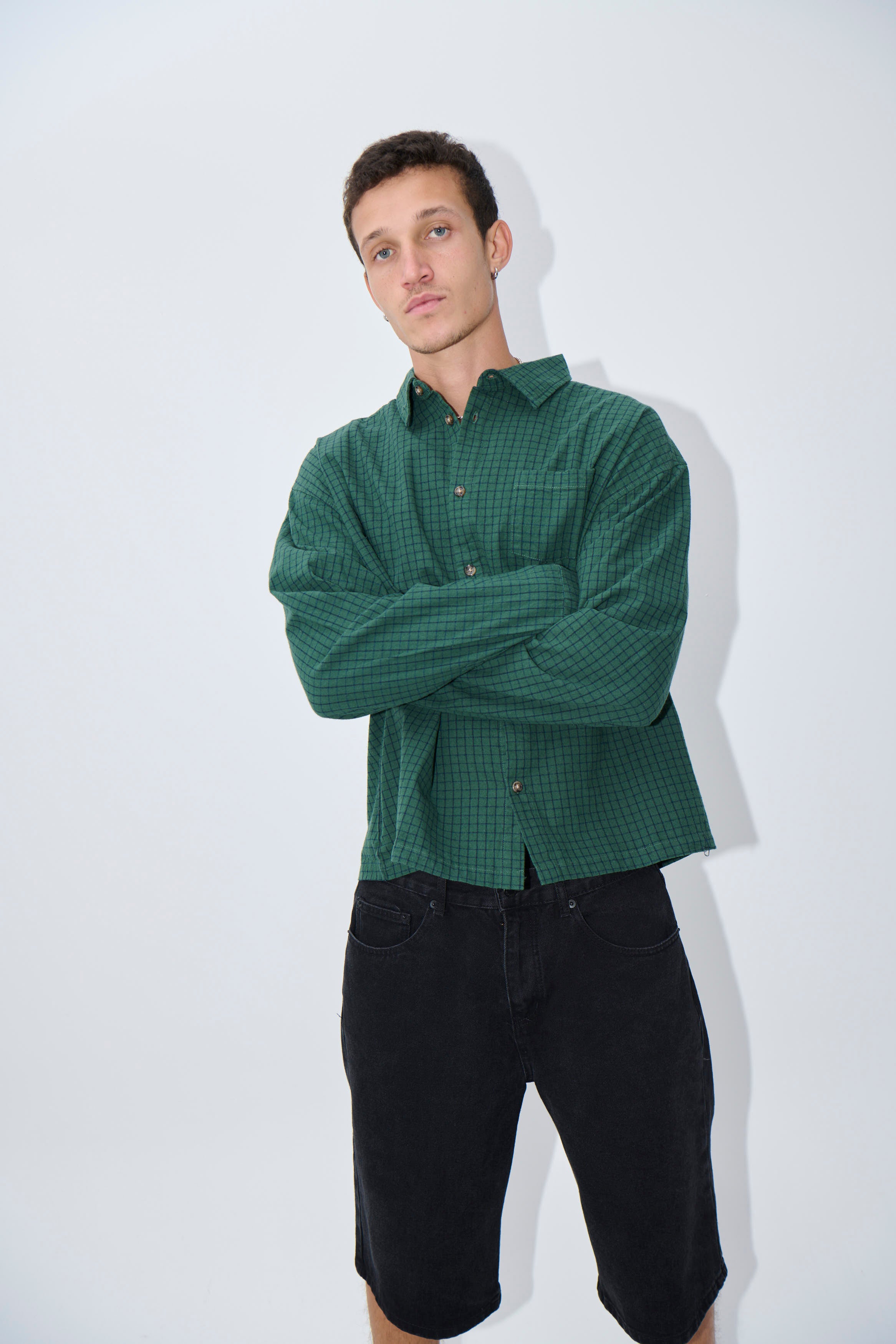 NTH Long Sleeve Check Shirt Army