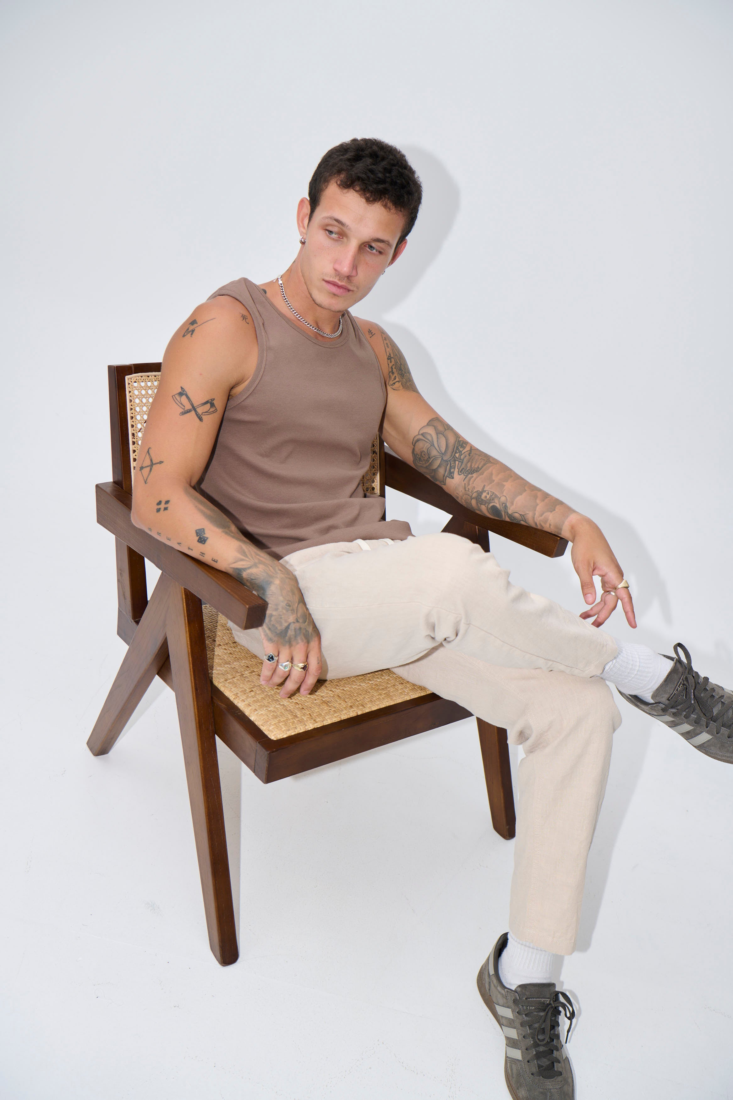 Declan Fitted Tank Choc