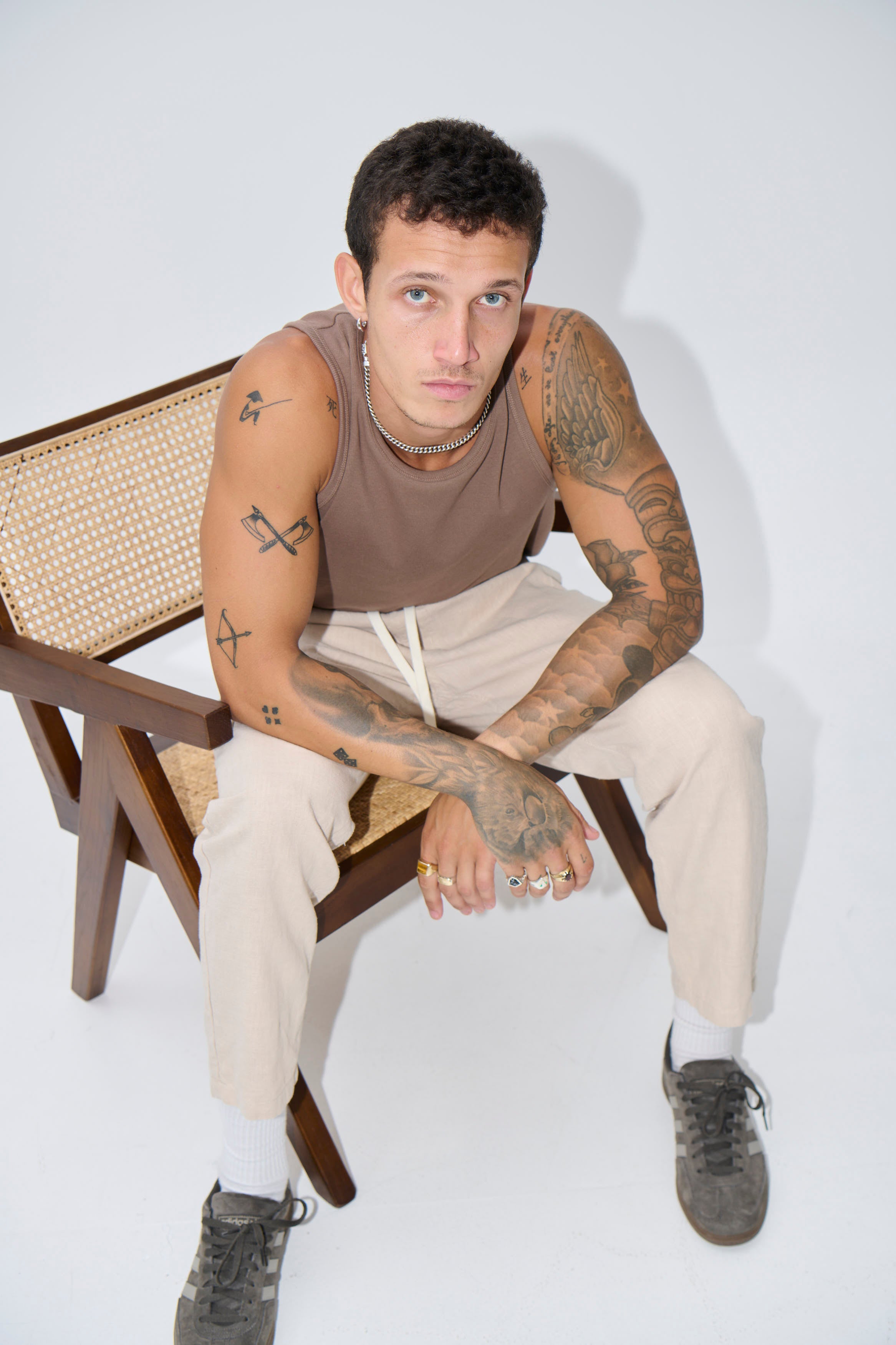 Declan Fitted Tank Choc