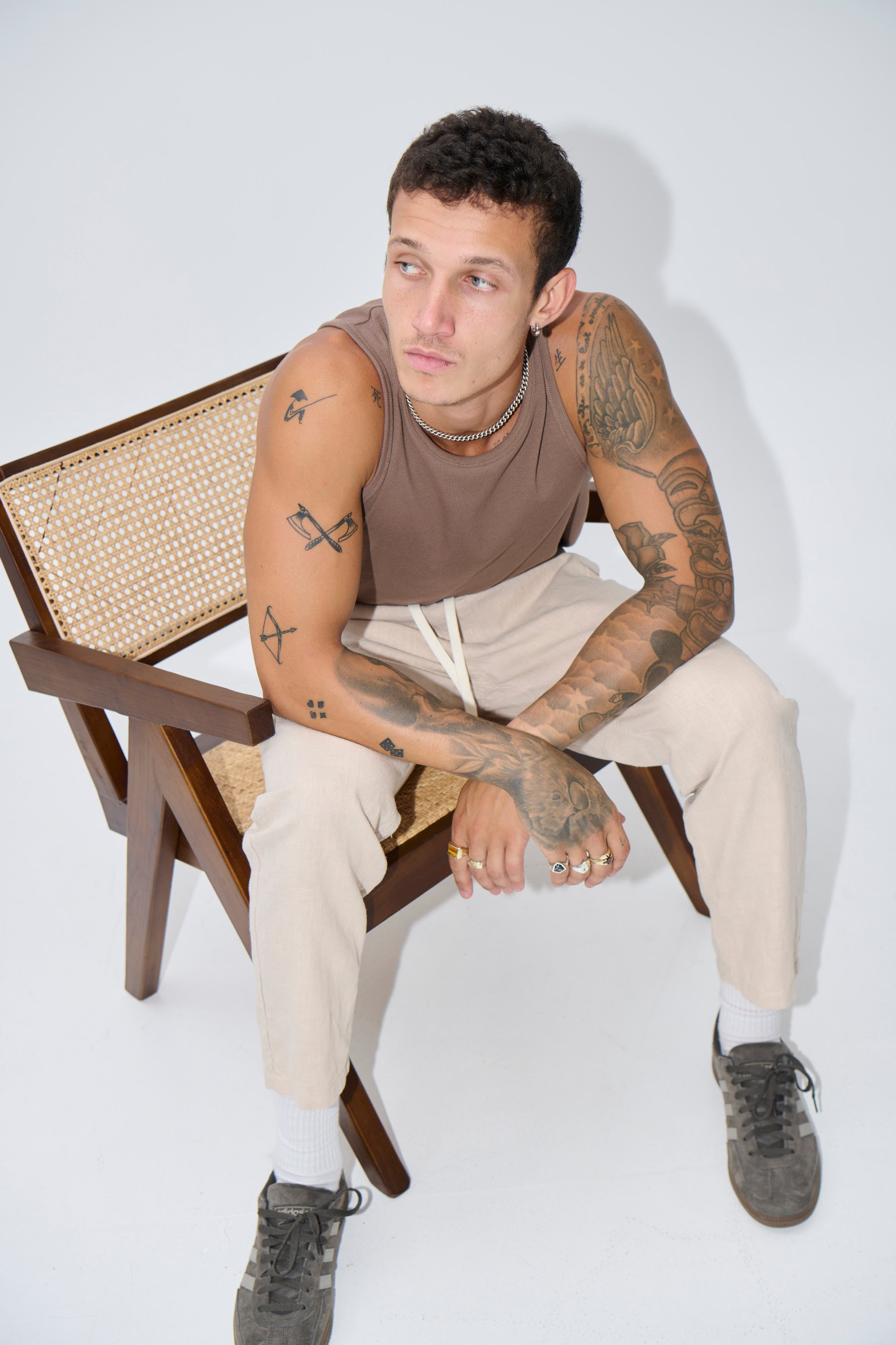 Declan Fitted Tank Choc
