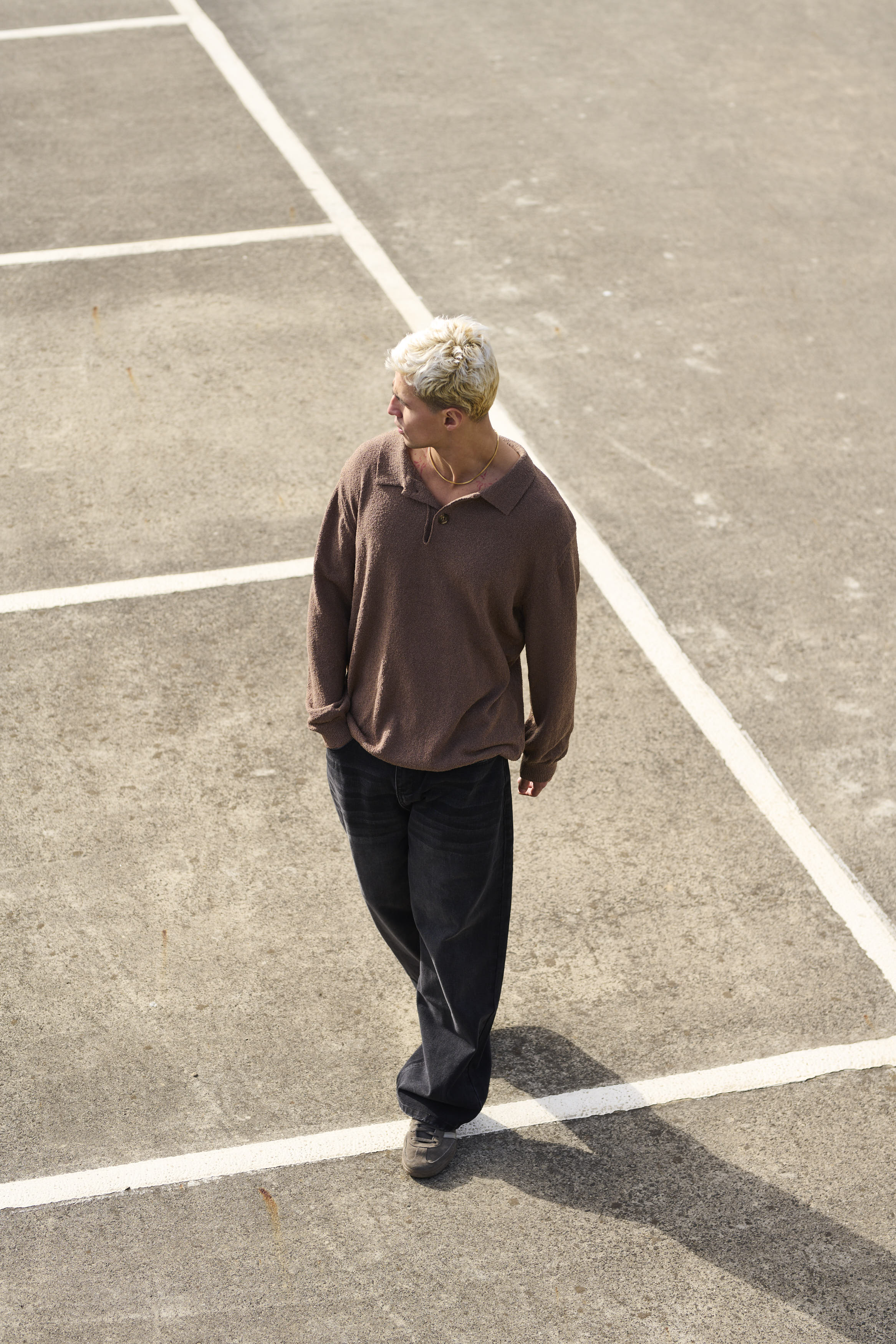 Combed Long Sleeve Polo Choc