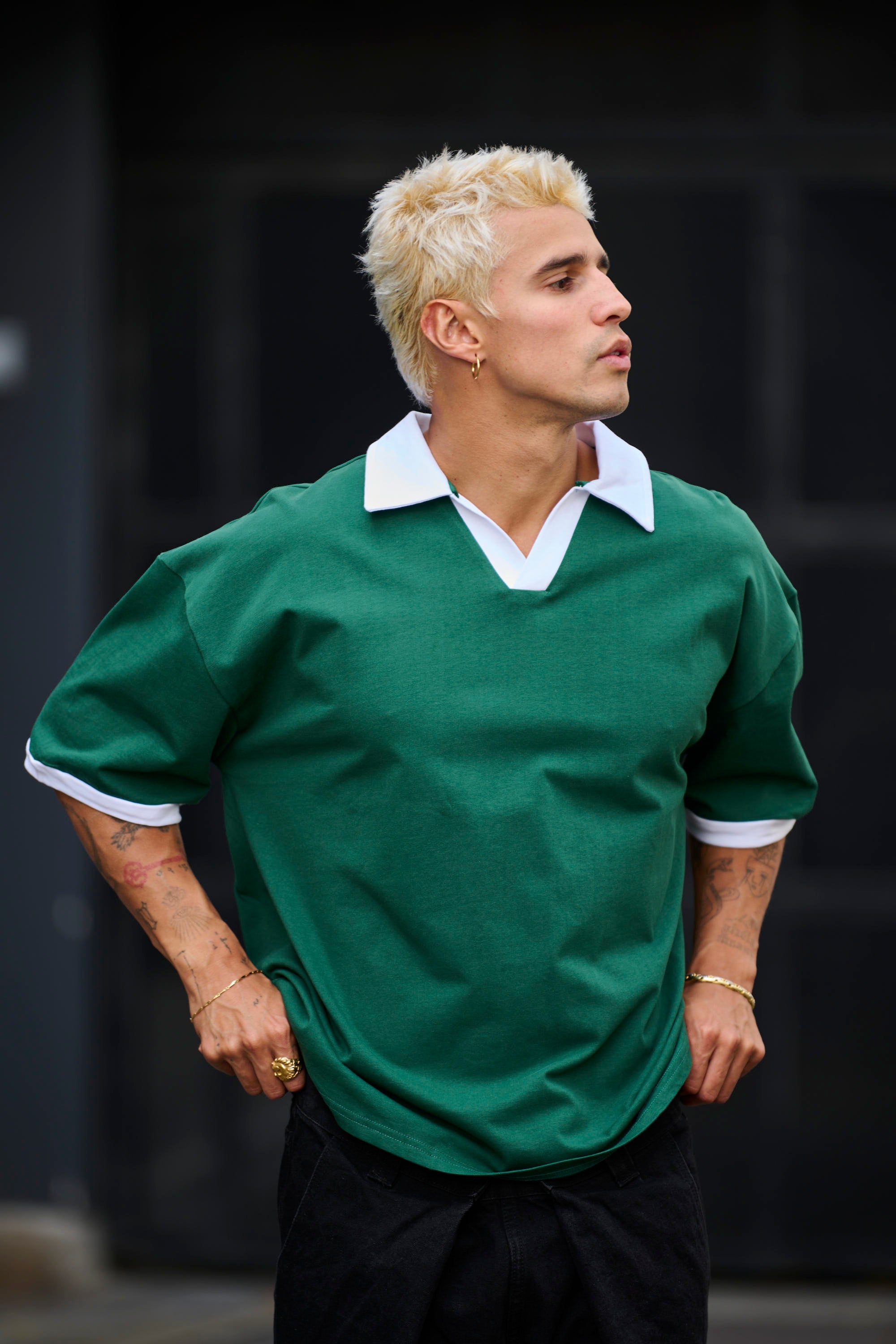 Two Tone Polo Emerald