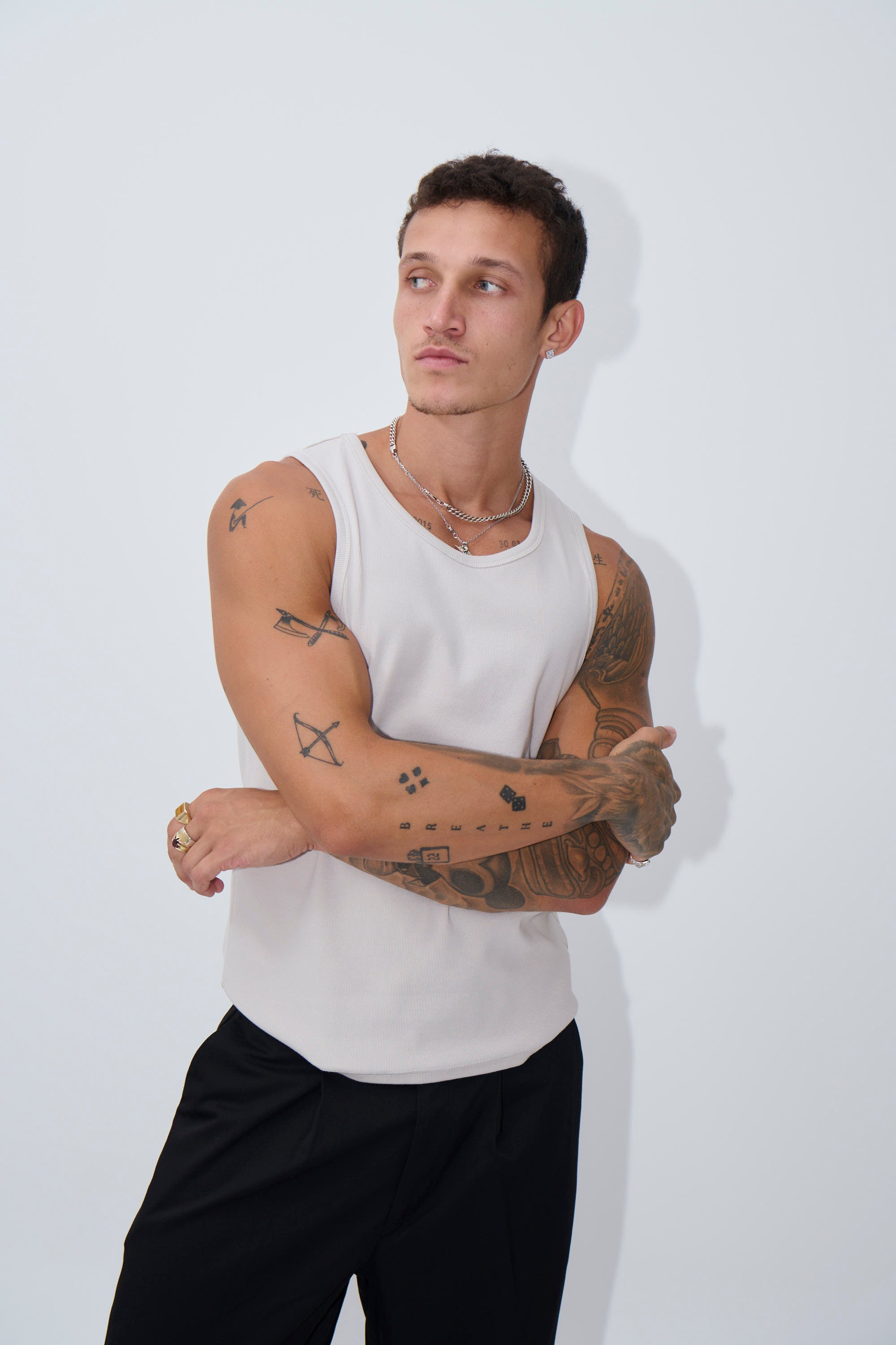 Declan Fitted Tank Beige
