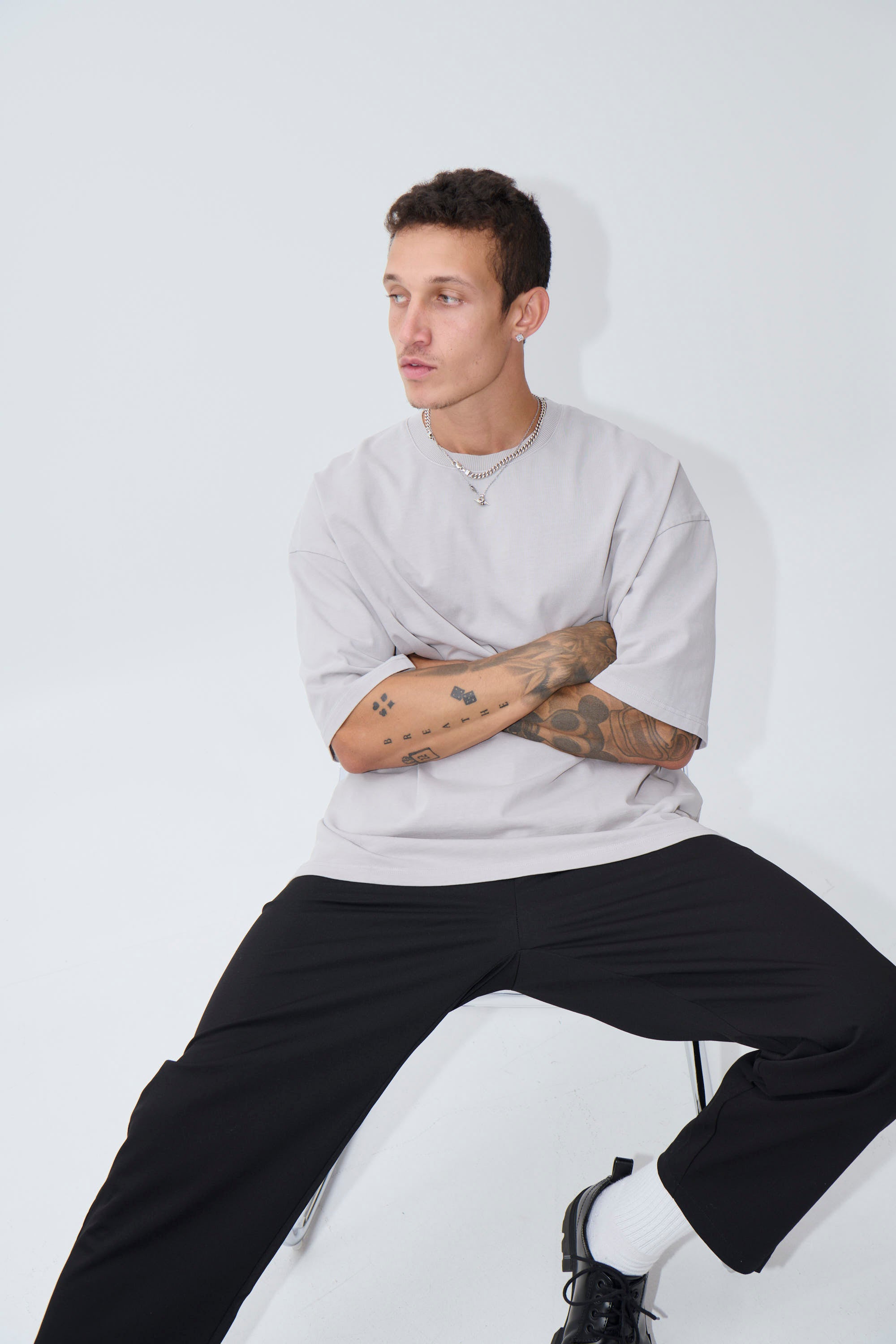 Joel Heavyweight Box Tee Grey - FINAL SALE