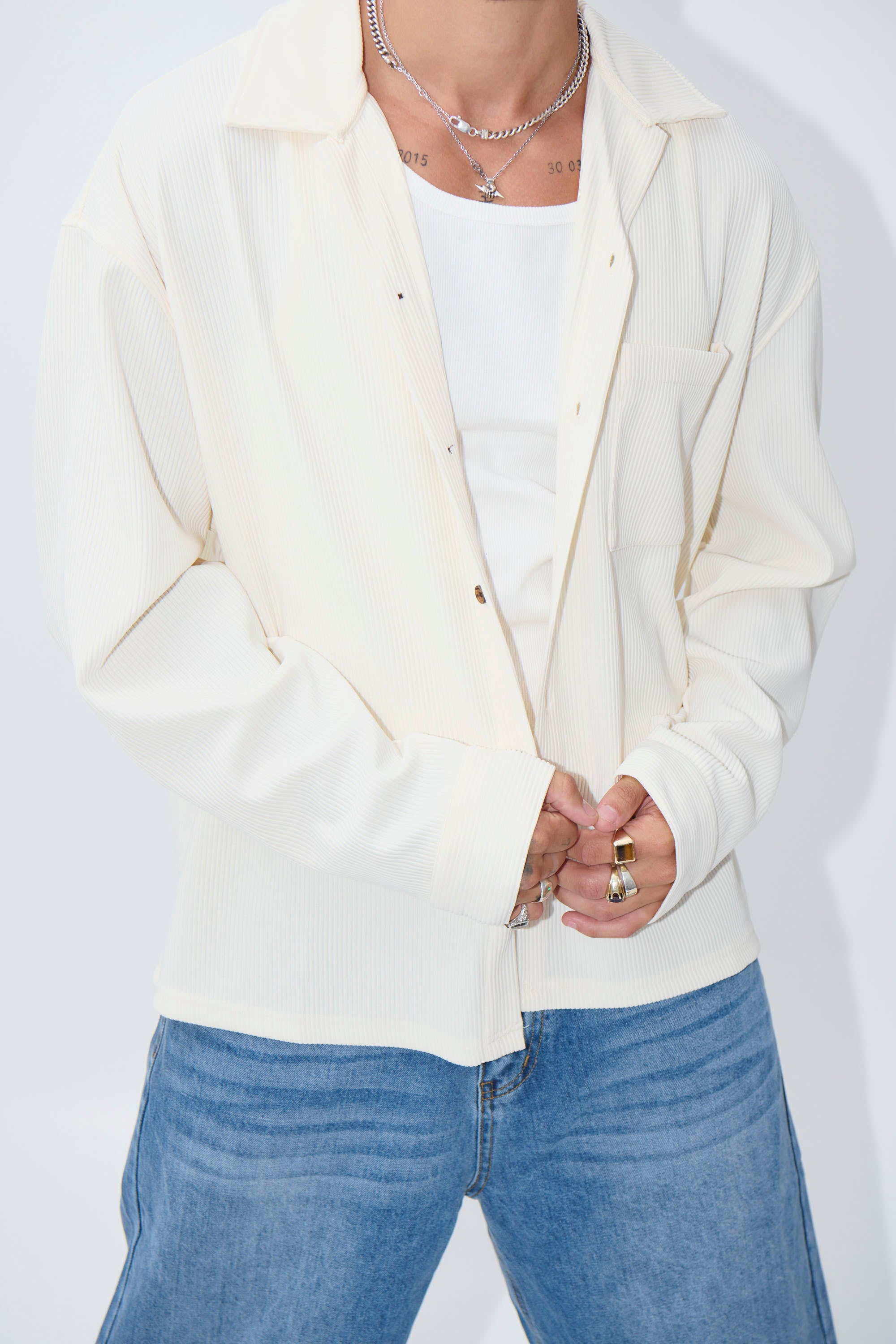 Lawrence Ribbed Long Sleeve Ivory - FINAL SALE