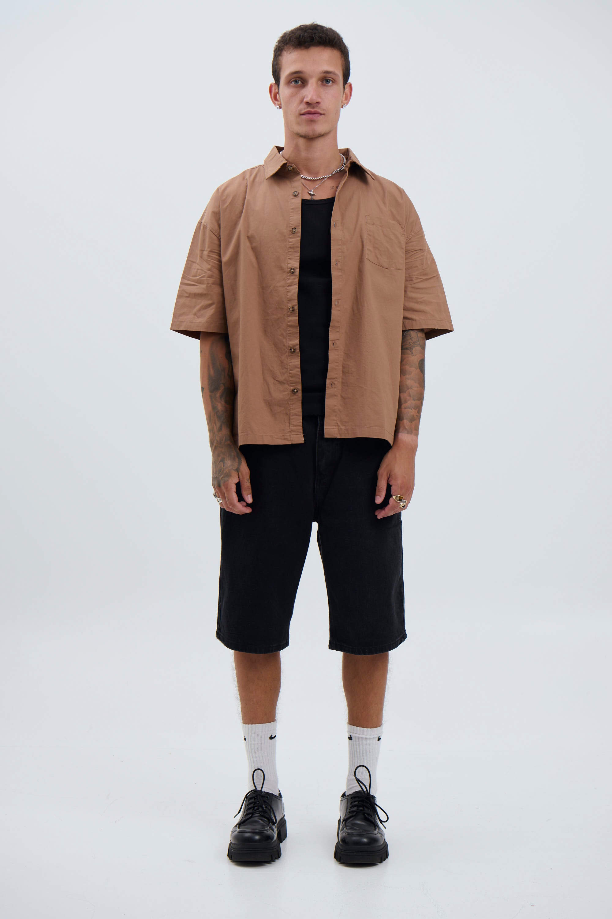 Scott Short Sleeve Shirt Choc - FINAL SALE