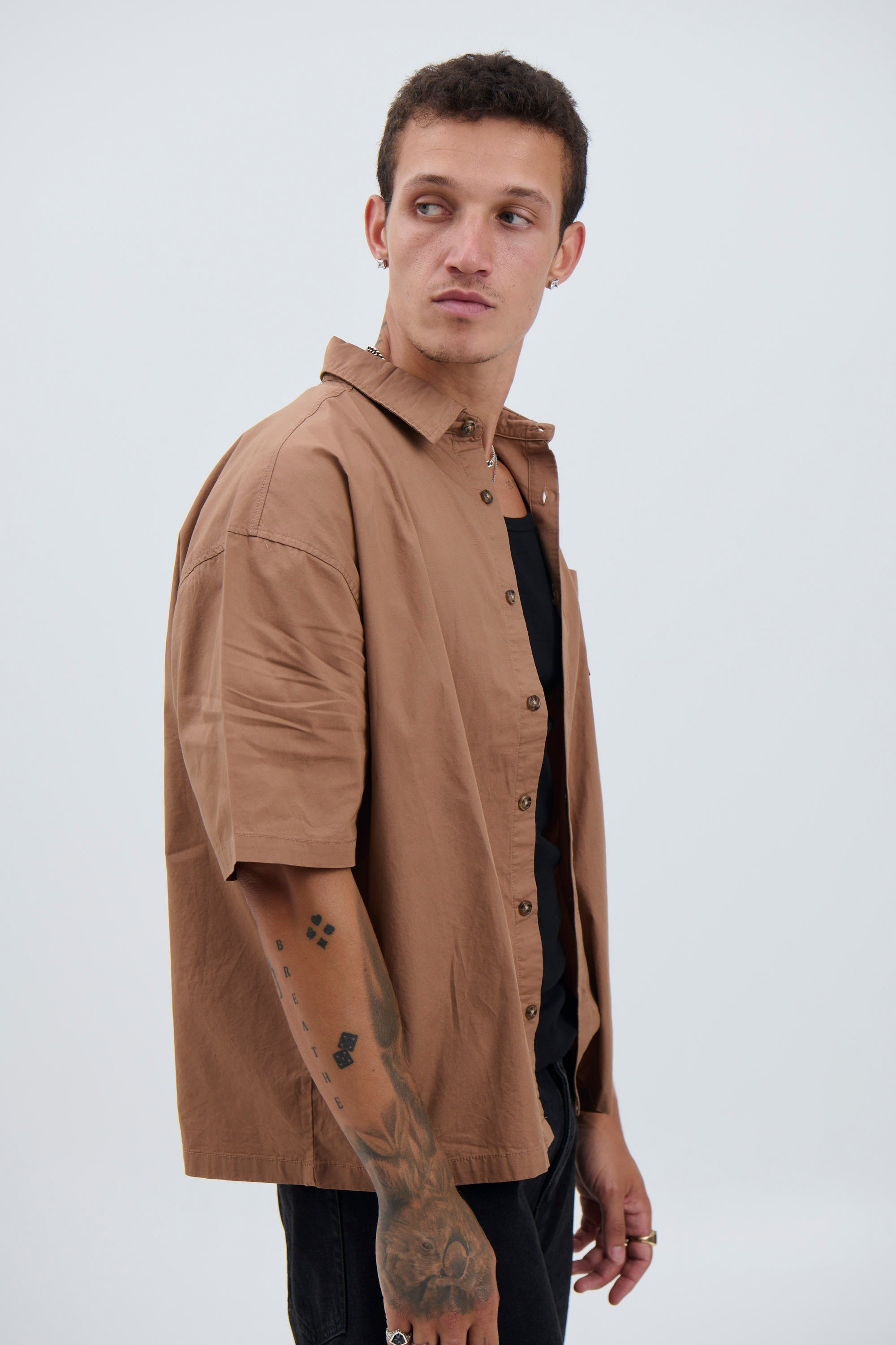 Scott Short Sleeve Shirt Choc - FINAL SALE