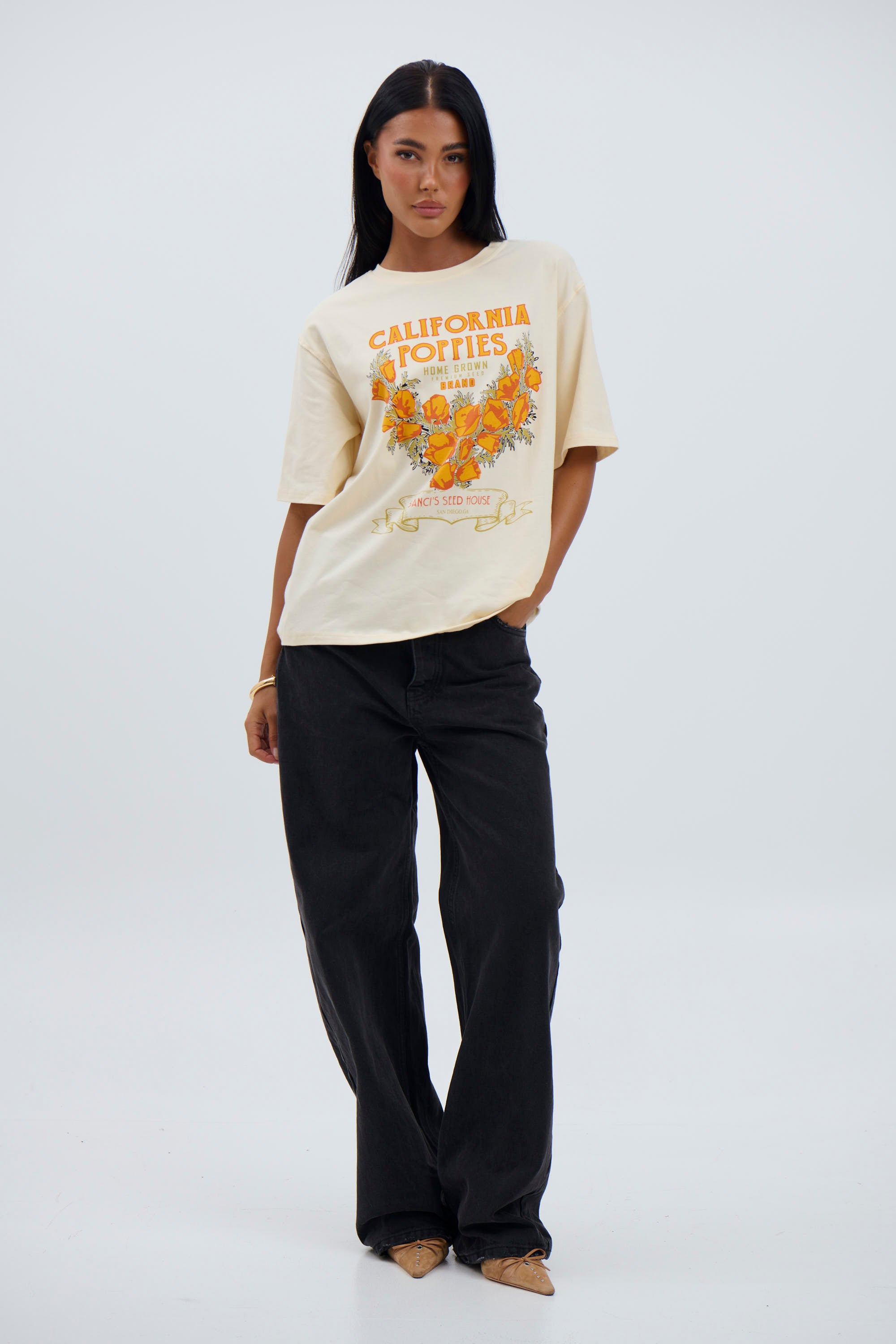 California Poppies Tee Yellow - FINAL SALE