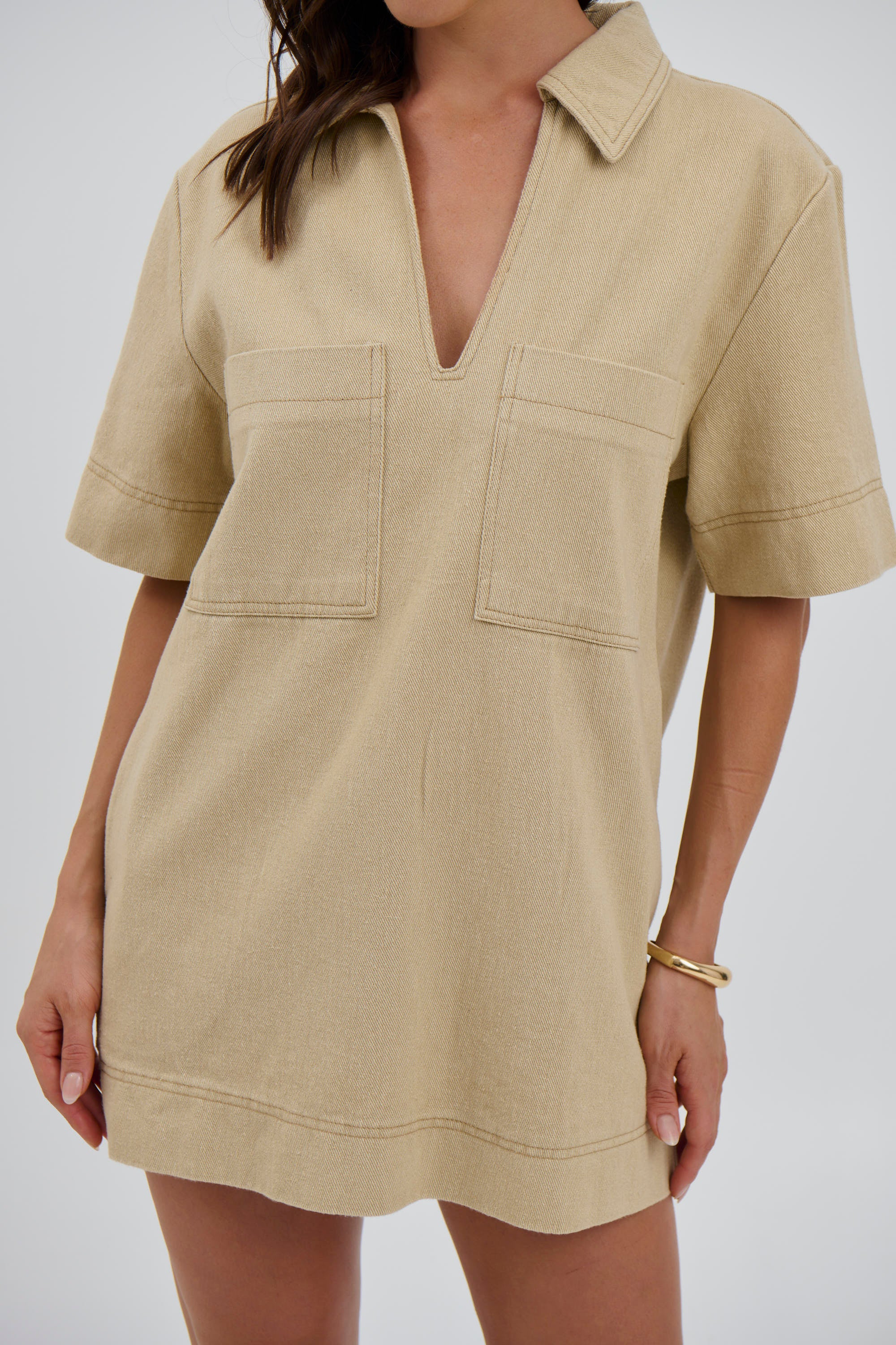 Tara Mini Dress Stone