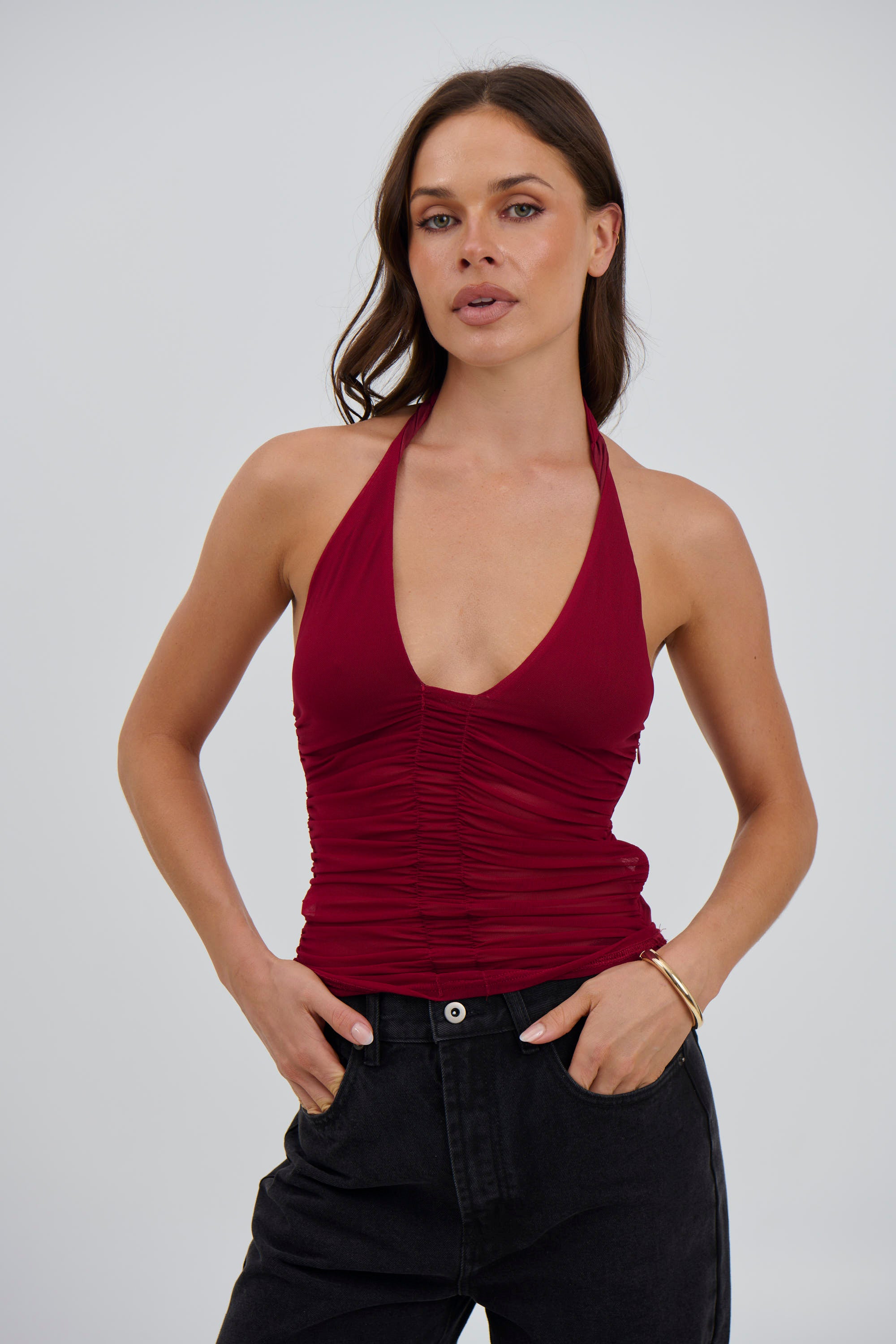 Luella Halter Top Wine - FINAL SALE