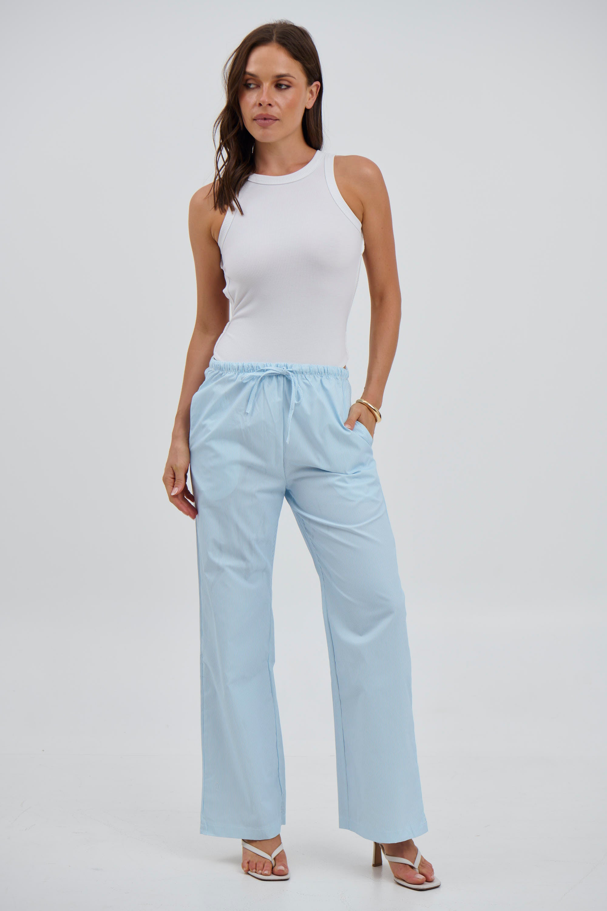 Xander Stripe Pant Blue - FINAL SALE