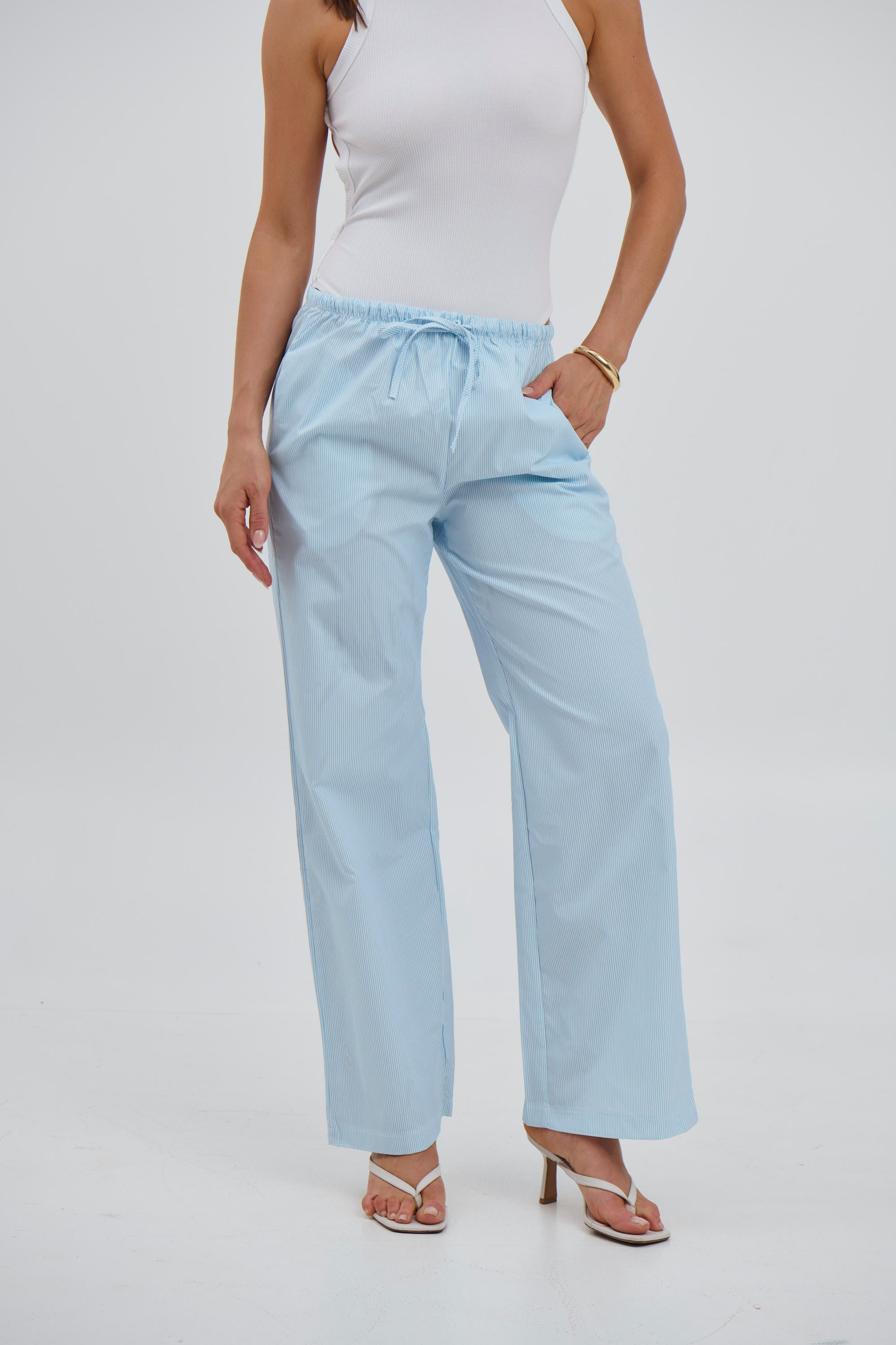Xander Stripe Pant Blue - FINAL SALE
