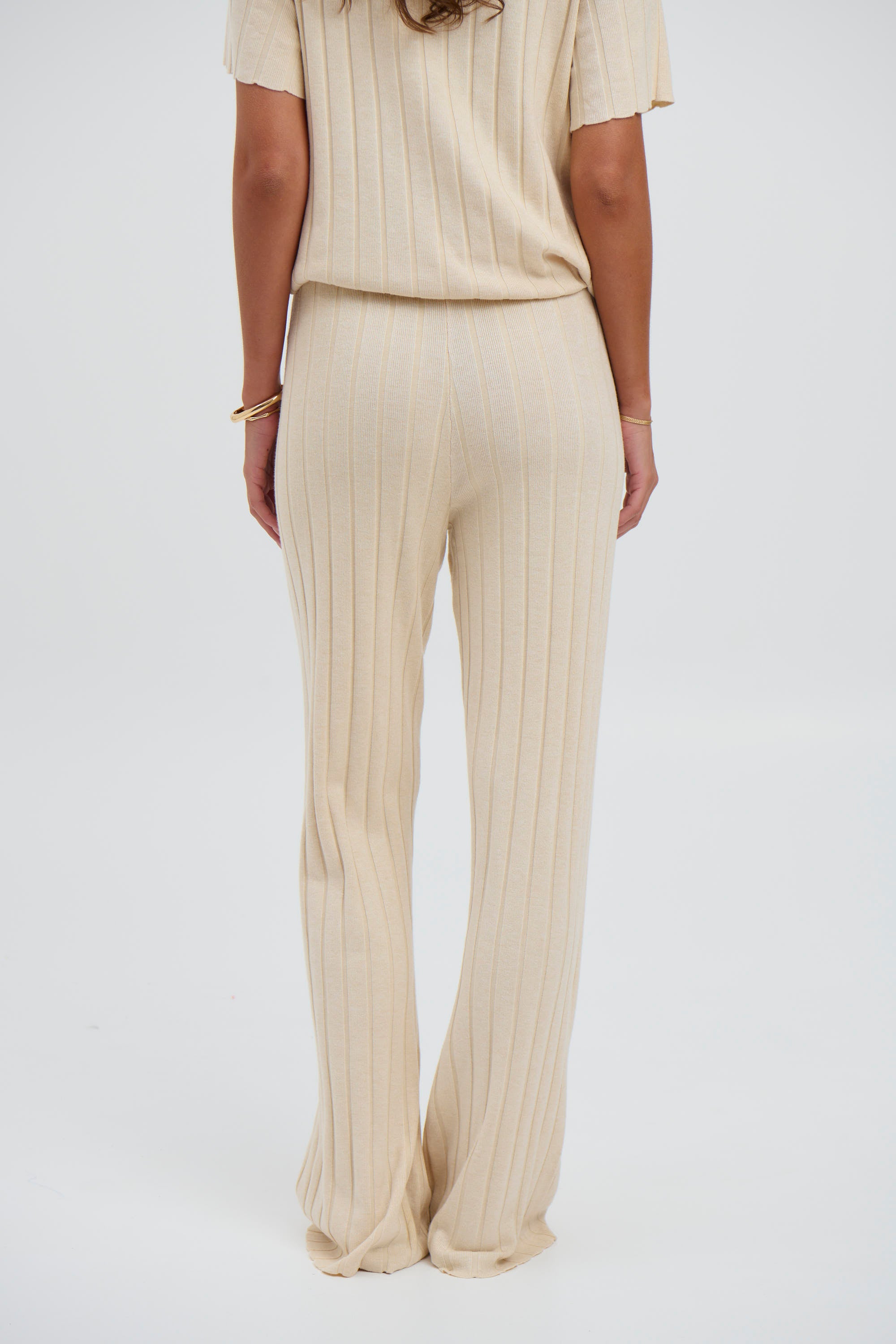 Leighton Ribbed Pant Bone - FINAL SALE