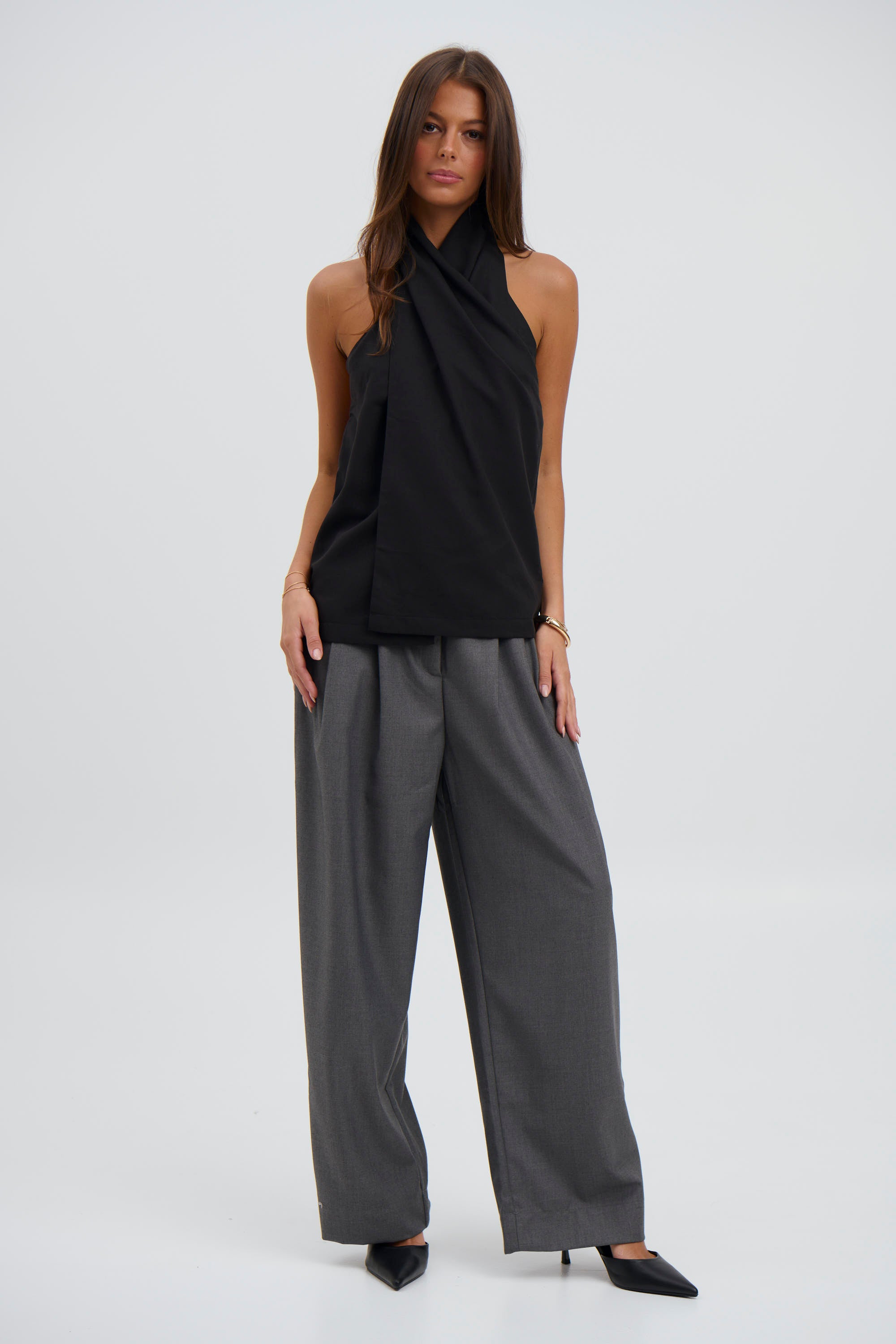 Monika Wrap Top Black